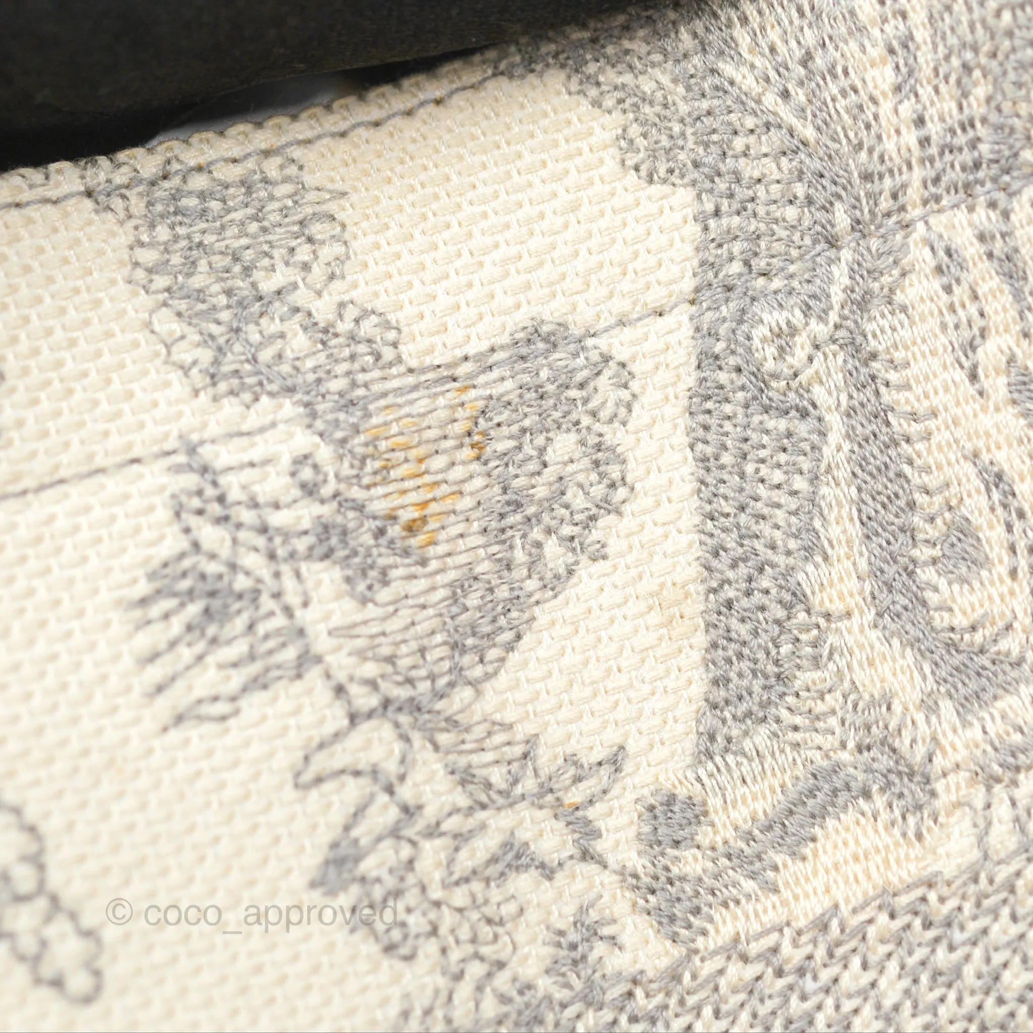 Christian Dior Medium (Old Small) Book Tote Embroidered Toile De Jouy Light Grey Canvas