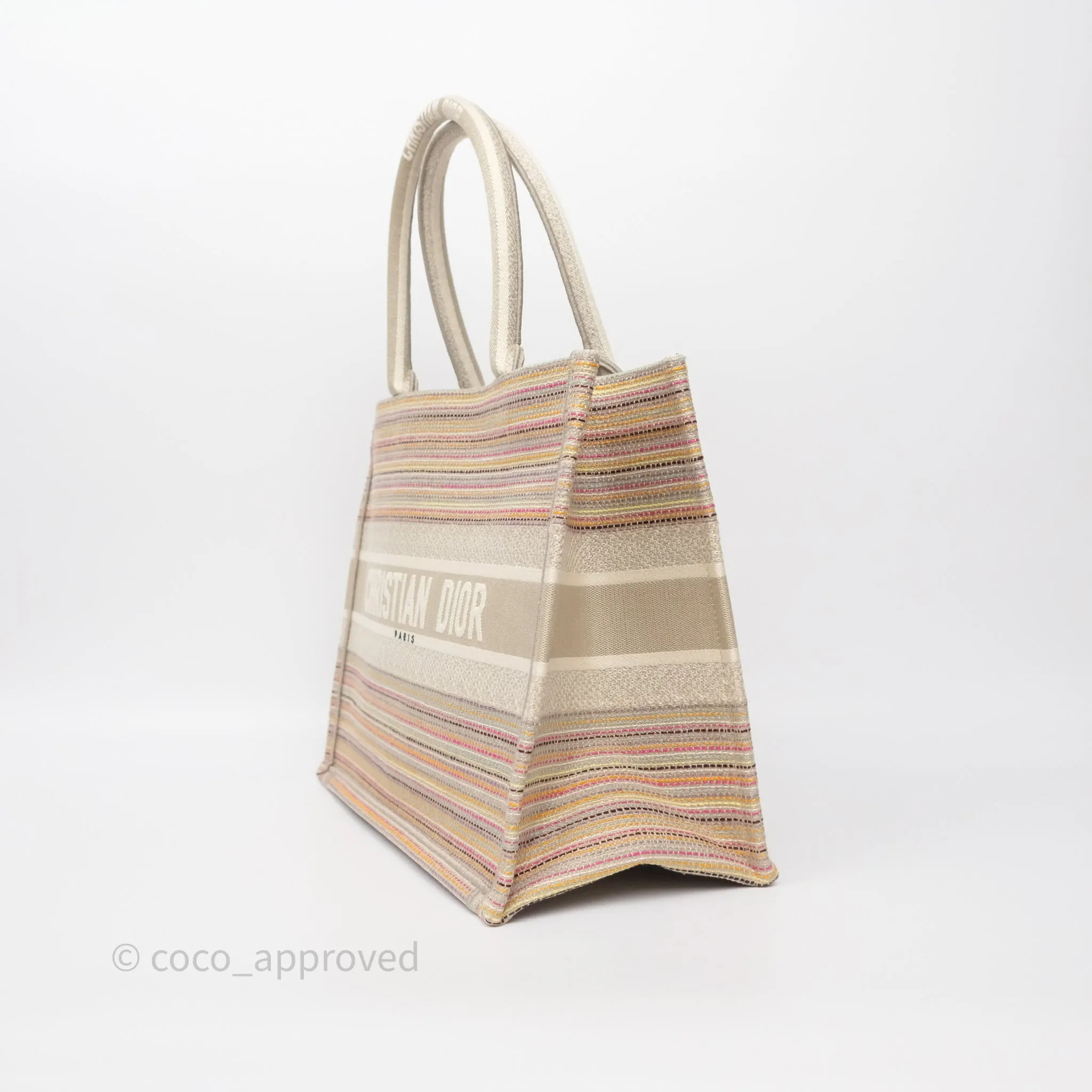Christian Dior Medium Rainbow Book Tote Canvas