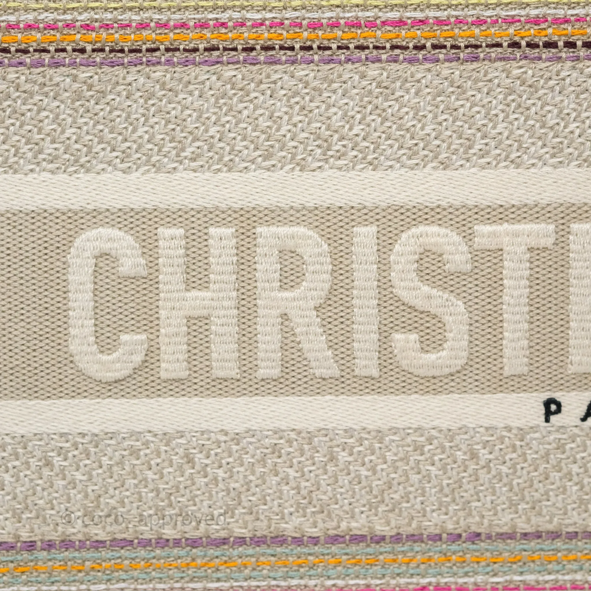 Christian Dior Medium Rainbow Book Tote Canvas