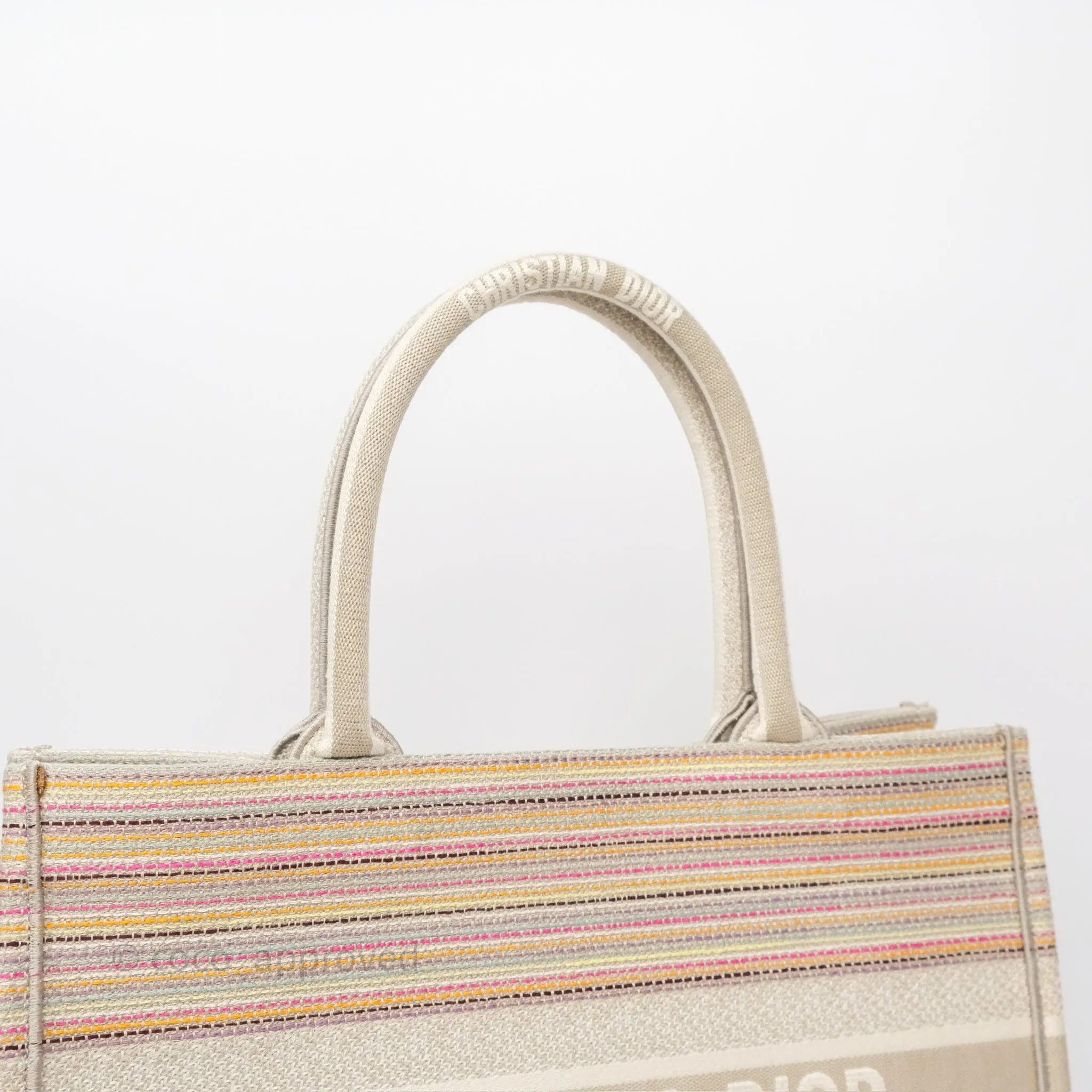 Christian Dior Medium Rainbow Book Tote Canvas