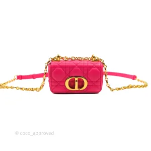 Christian Dior Micro Caro Bag Pink Gold Hardware