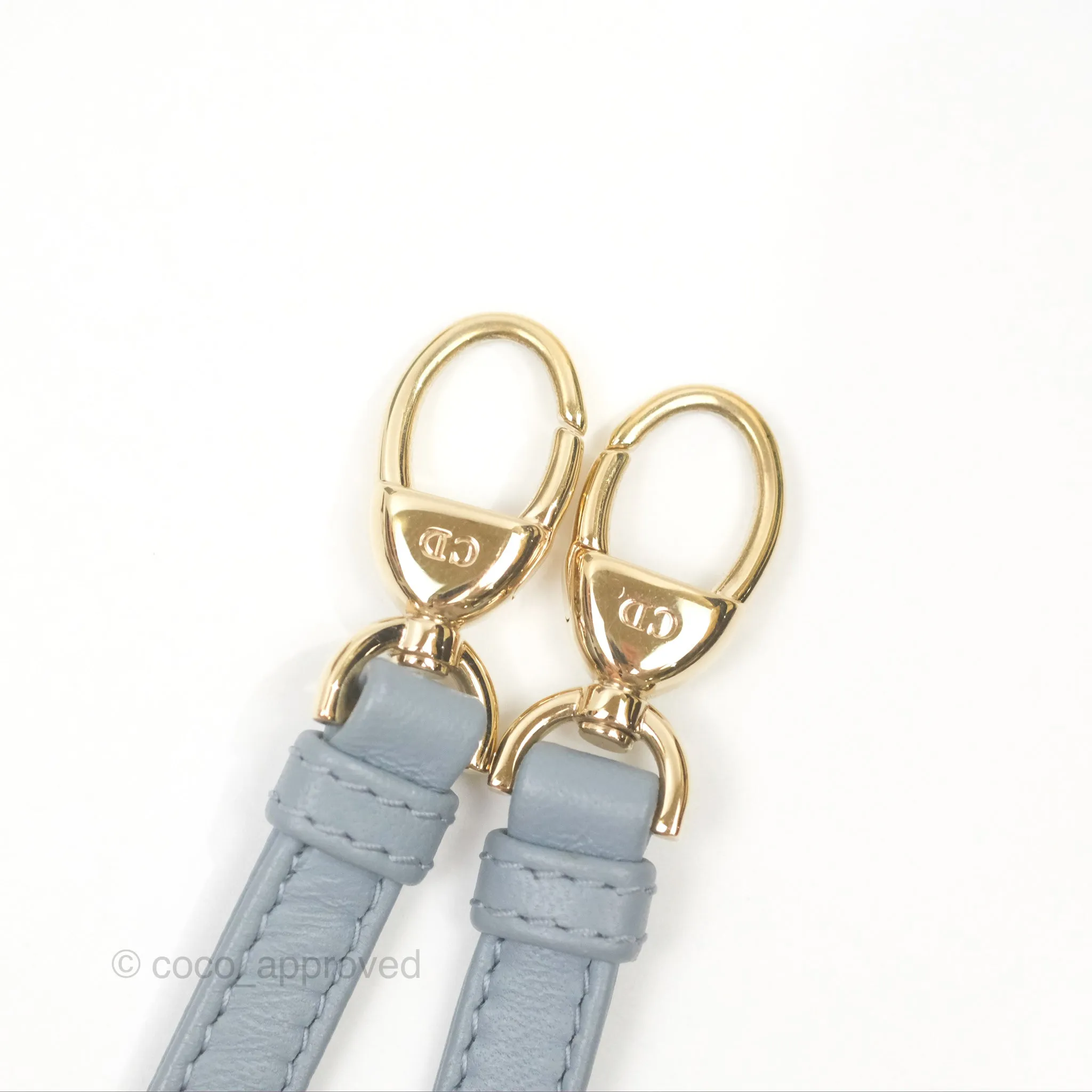 Christian Dior Micro Lady Dior Cannage Blue Grey Lambskin Gold Hardware