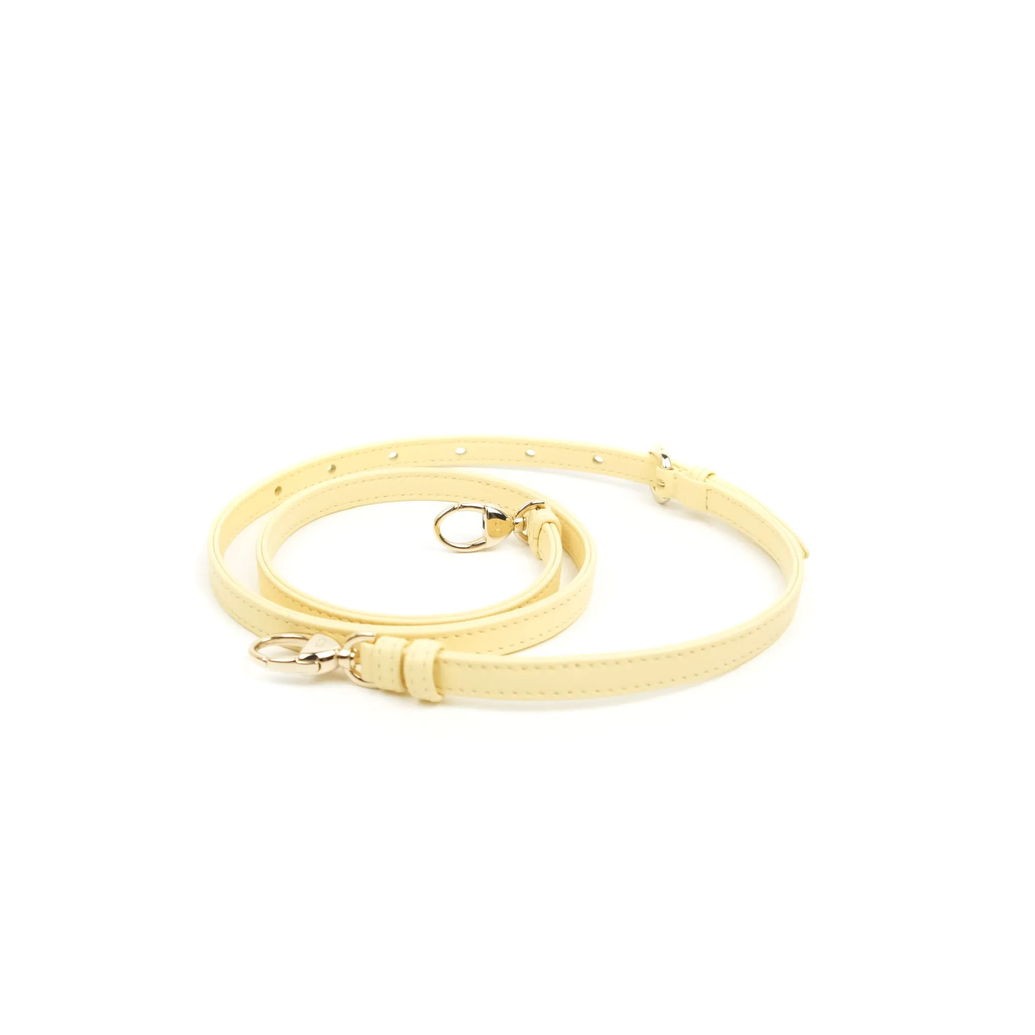 Christian Dior Micro Lady Dior Cannage Pale Yellow Lambskin Gold Hardware