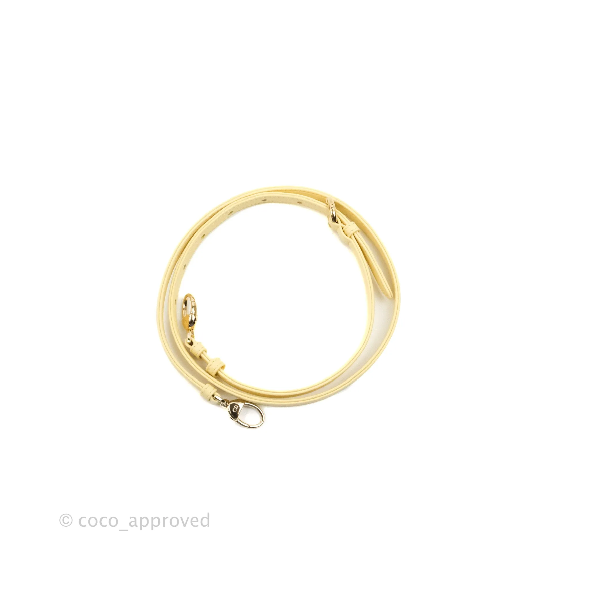 Christian Dior Micro Lady Dior Cannage Pale Yellow Lambskin Gold Hardware