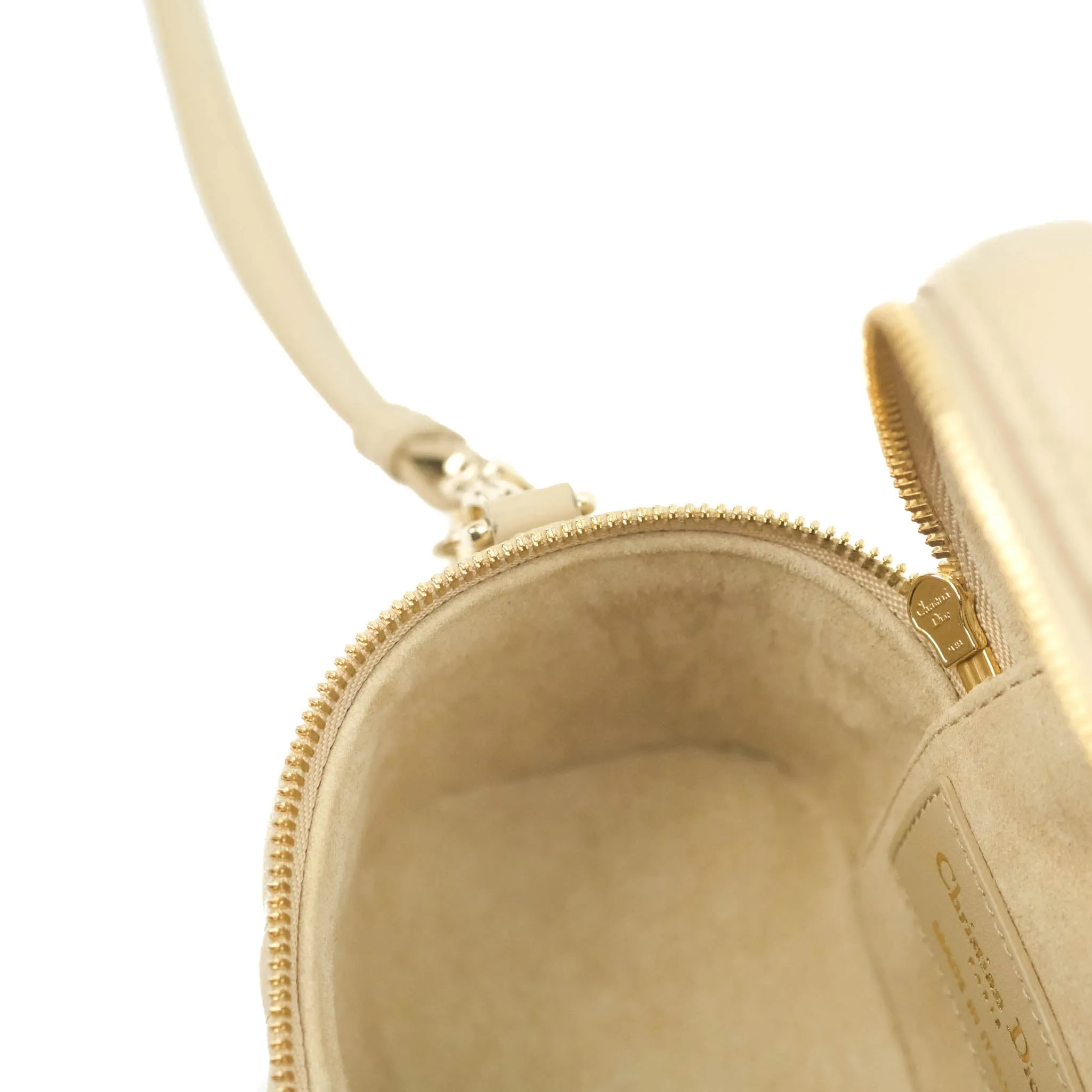 Christian Dior Micro Lady Dior Vanity Case Beige Cannage Lambskin