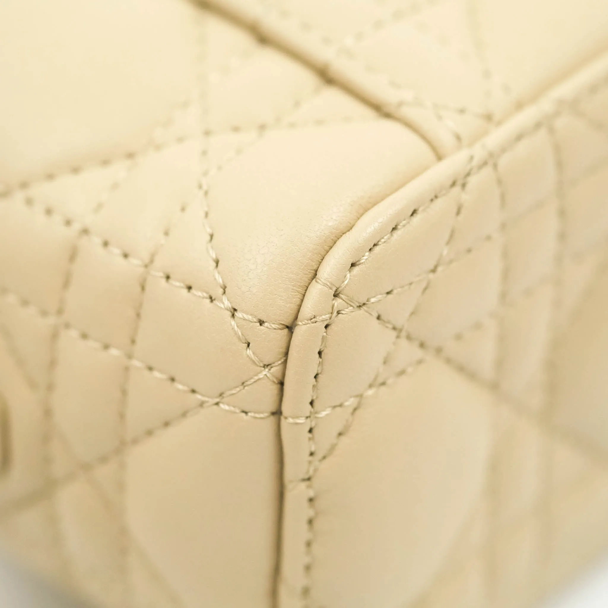 Christian Dior Micro Lady Dior Vanity Case Beige Cannage Lambskin