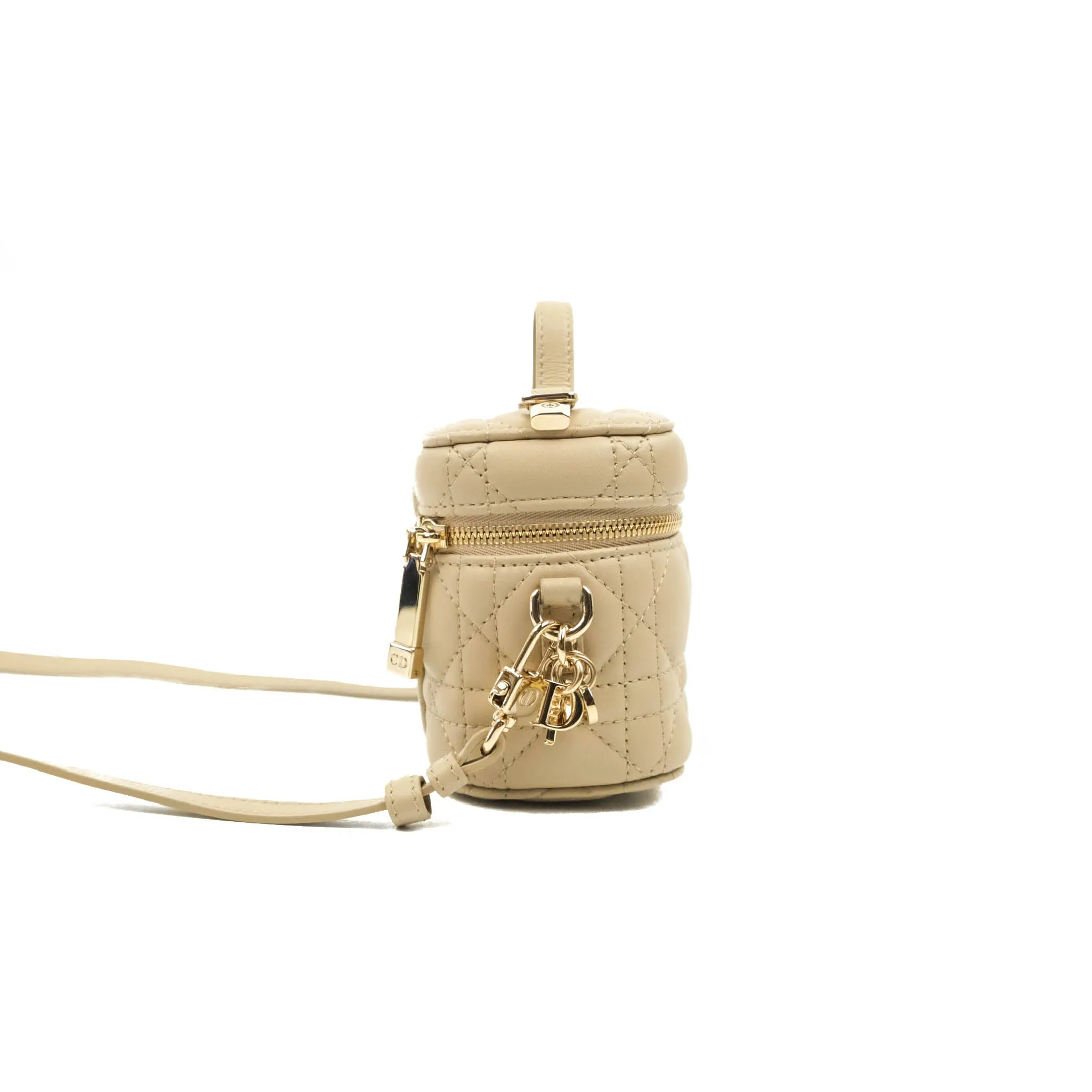 Christian Dior Micro Lady Dior Vanity Case Beige Cannage Lambskin