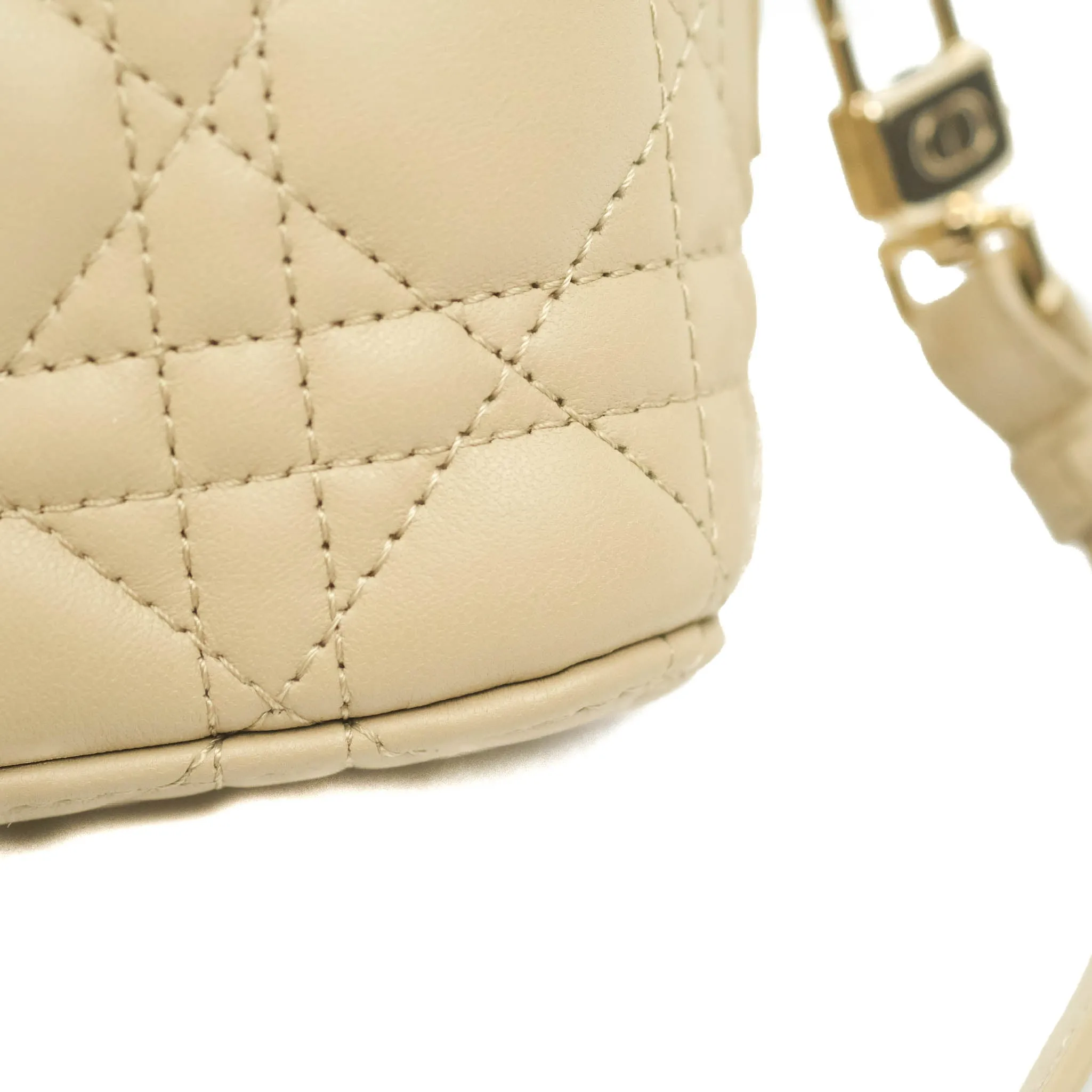 Christian Dior Micro Lady Dior Vanity Case Beige Cannage Lambskin
