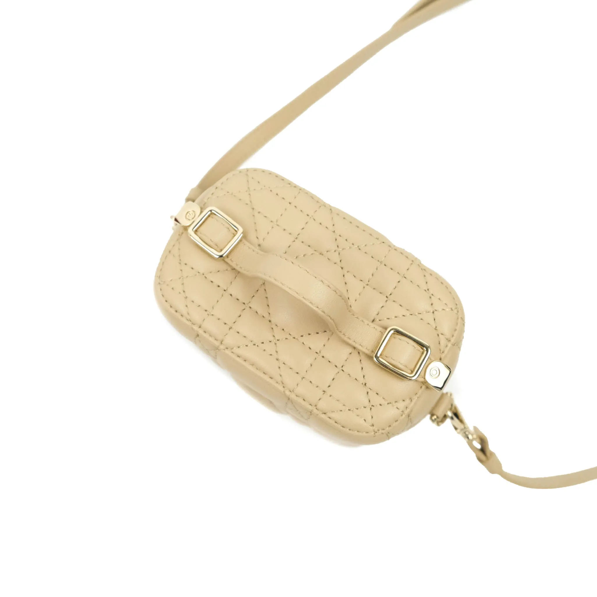 Christian Dior Micro Lady Dior Vanity Case Beige Cannage Lambskin