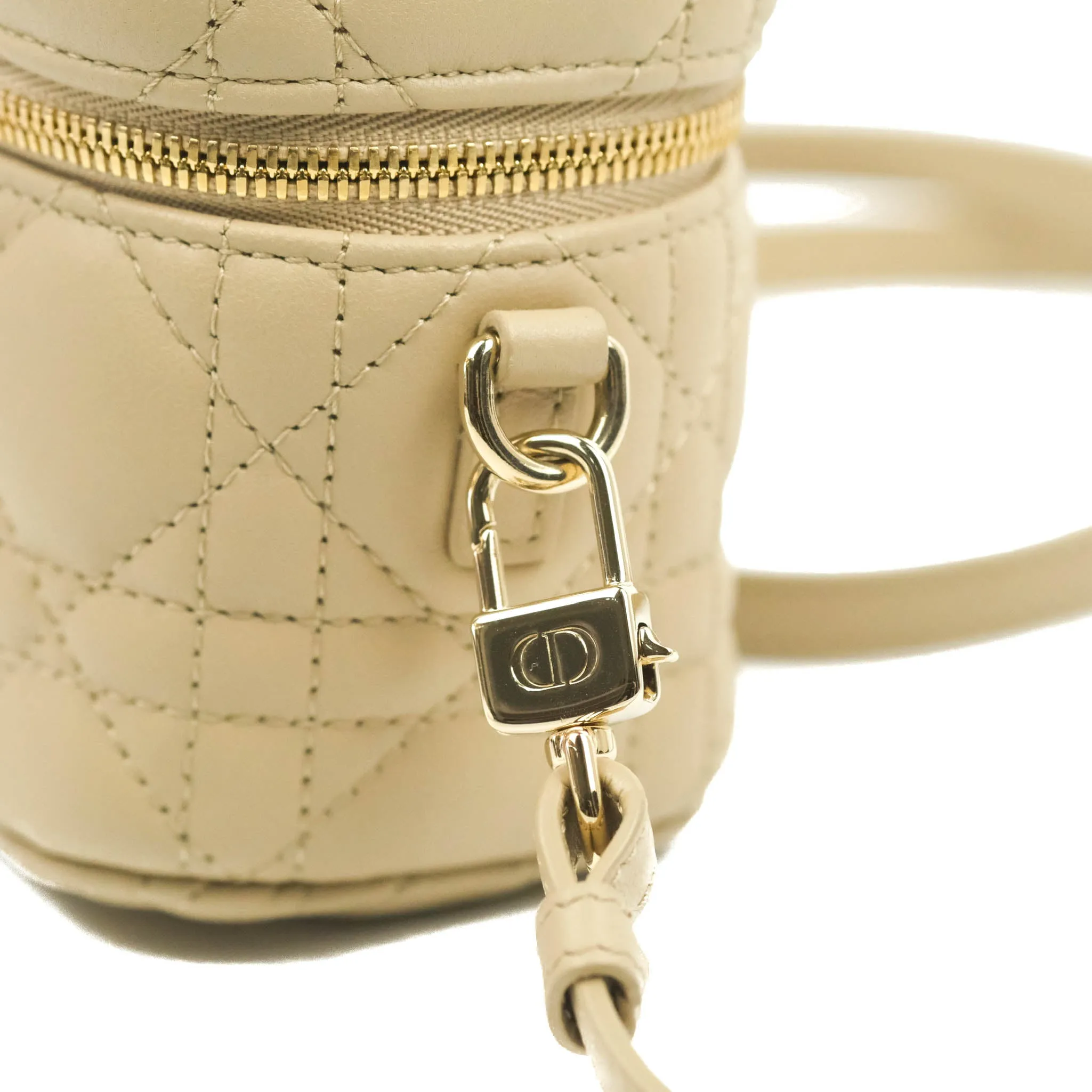 Christian Dior Micro Lady Dior Vanity Case Beige Cannage Lambskin