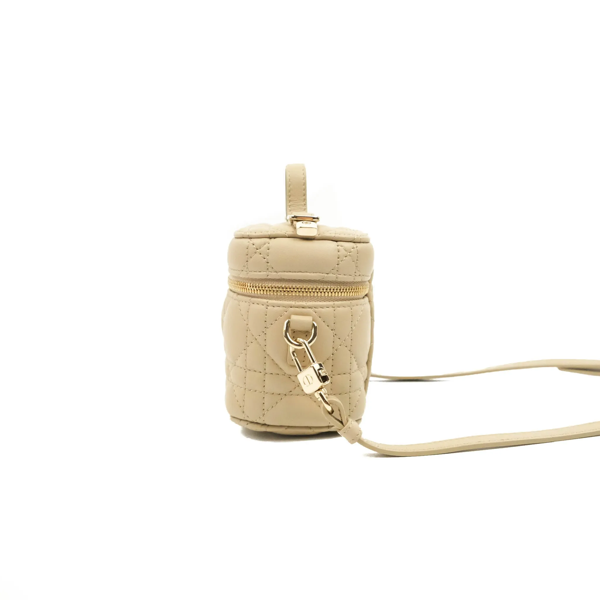 Christian Dior Micro Lady Dior Vanity Case Beige Cannage Lambskin