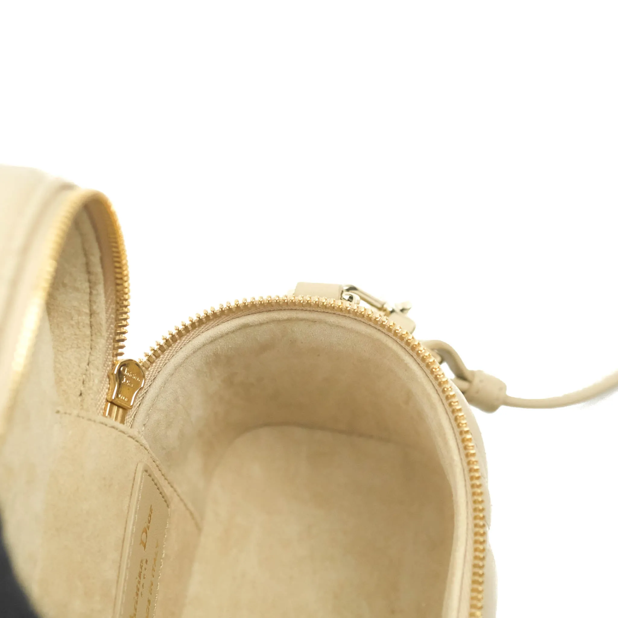 Christian Dior Micro Lady Dior Vanity Case Beige Cannage Lambskin