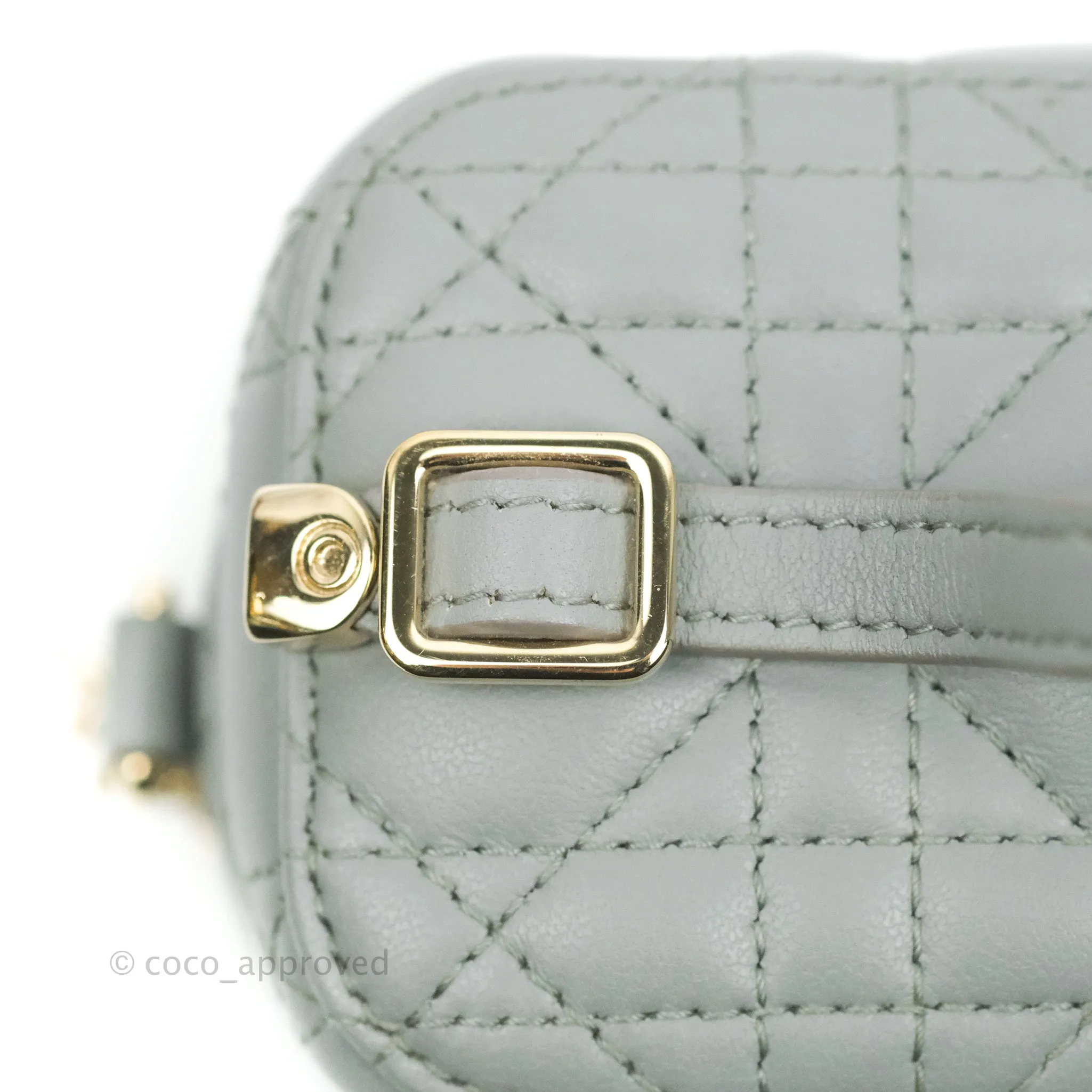 Christian Dior Micro Lady Dior Vanity Case Cloud Blue Cannage Lambskin