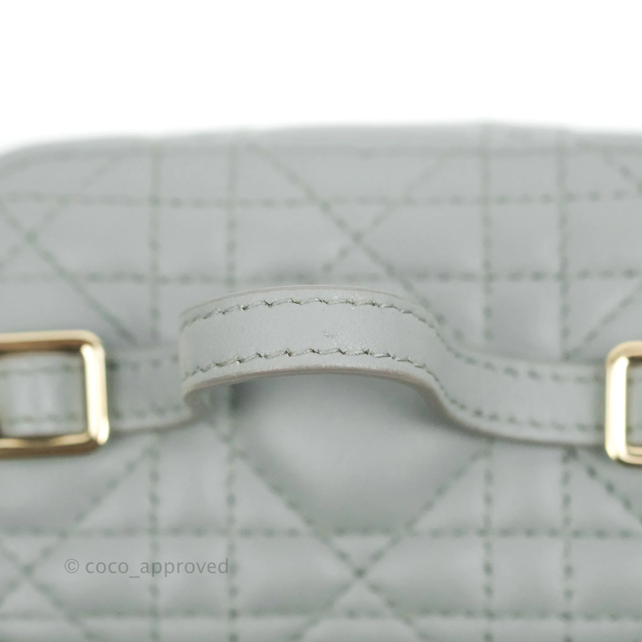 Christian Dior Micro Lady Dior Vanity Case Cloud Blue Cannage Lambskin