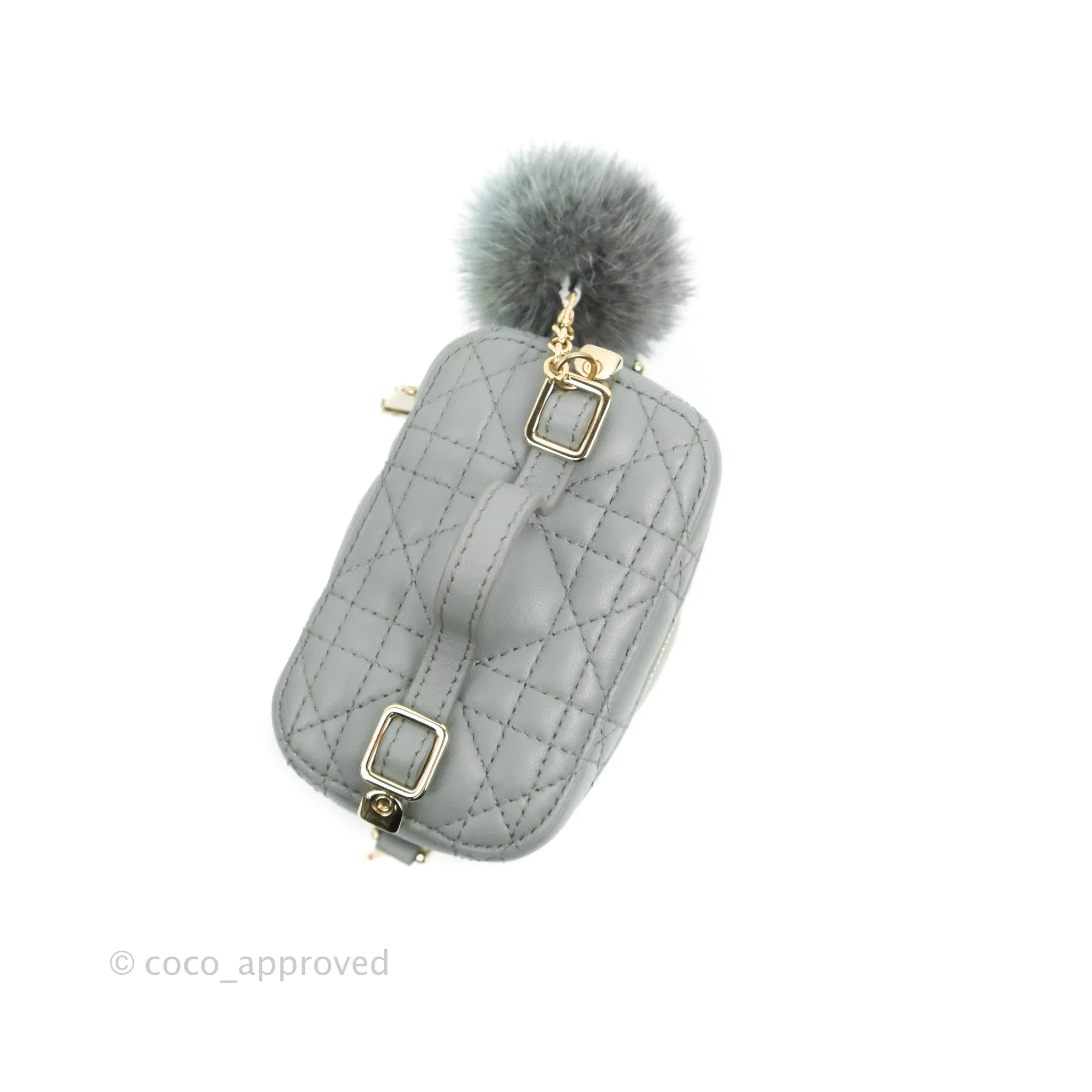 Christian Dior Micro Lady Dior Vanity Case Cloud Blue Cannage Lambskin