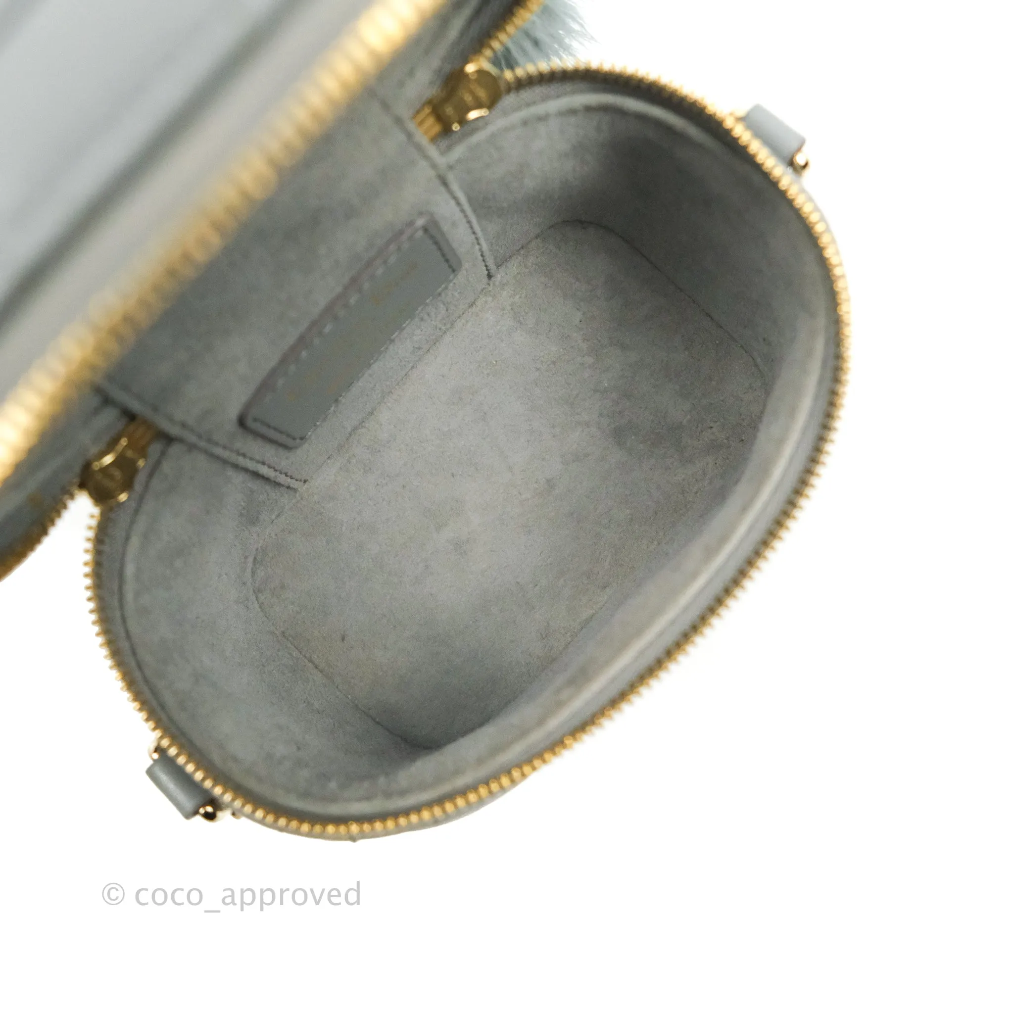 Christian Dior Micro Lady Dior Vanity Case Cloud Blue Cannage Lambskin