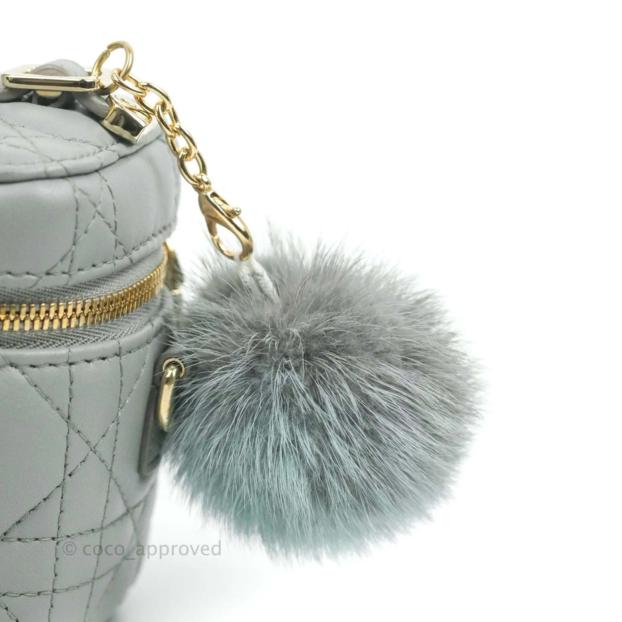 Christian Dior Micro Lady Dior Vanity Case Cloud Blue Cannage Lambskin