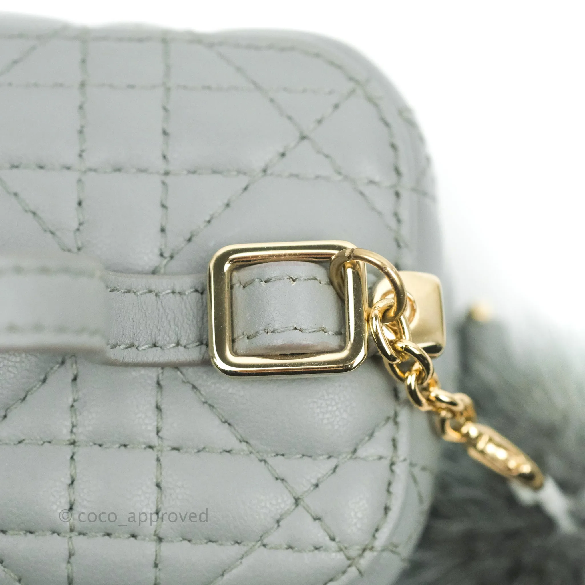 Christian Dior Micro Lady Dior Vanity Case Cloud Blue Cannage Lambskin