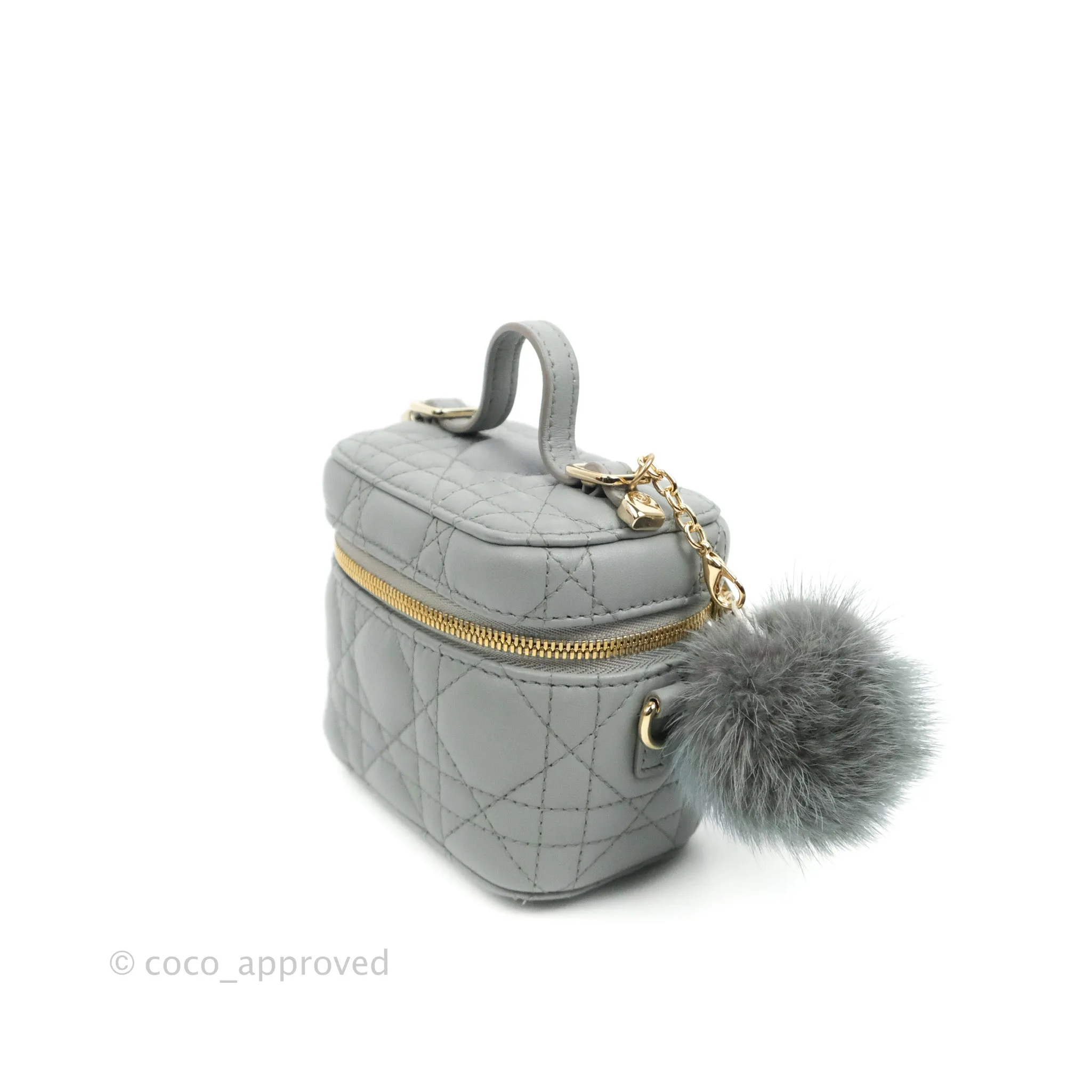 Christian Dior Micro Lady Dior Vanity Case Cloud Blue Cannage Lambskin