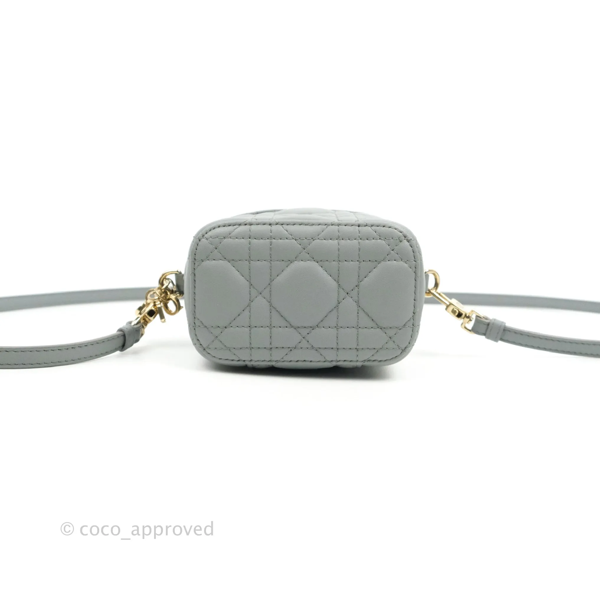 Christian Dior Micro Lady Dior Vanity Case Cloud Blue Cannage Lambskin