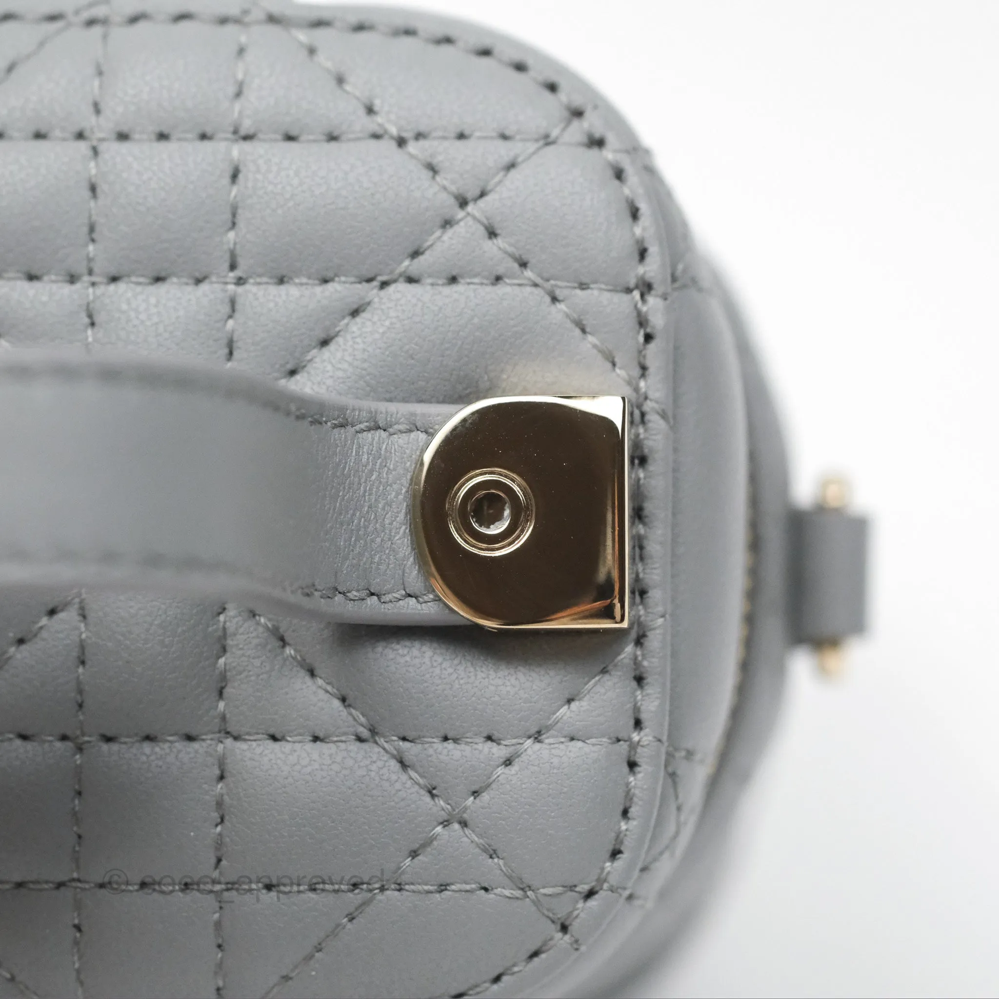 Christian Dior Micro Lady Dior Vanity Case Grey Cannage Lambskin