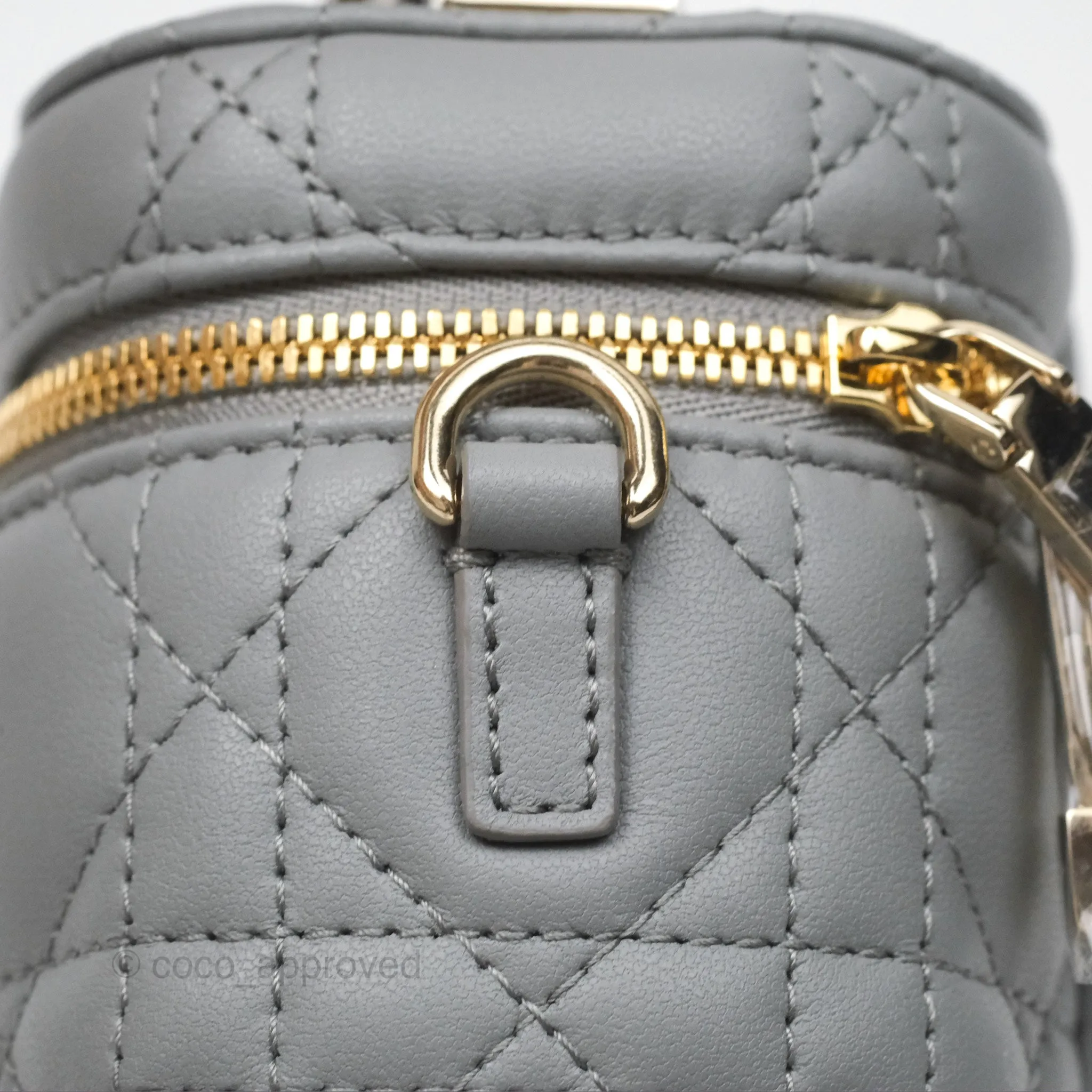 Christian Dior Micro Lady Dior Vanity Case Grey Cannage Lambskin