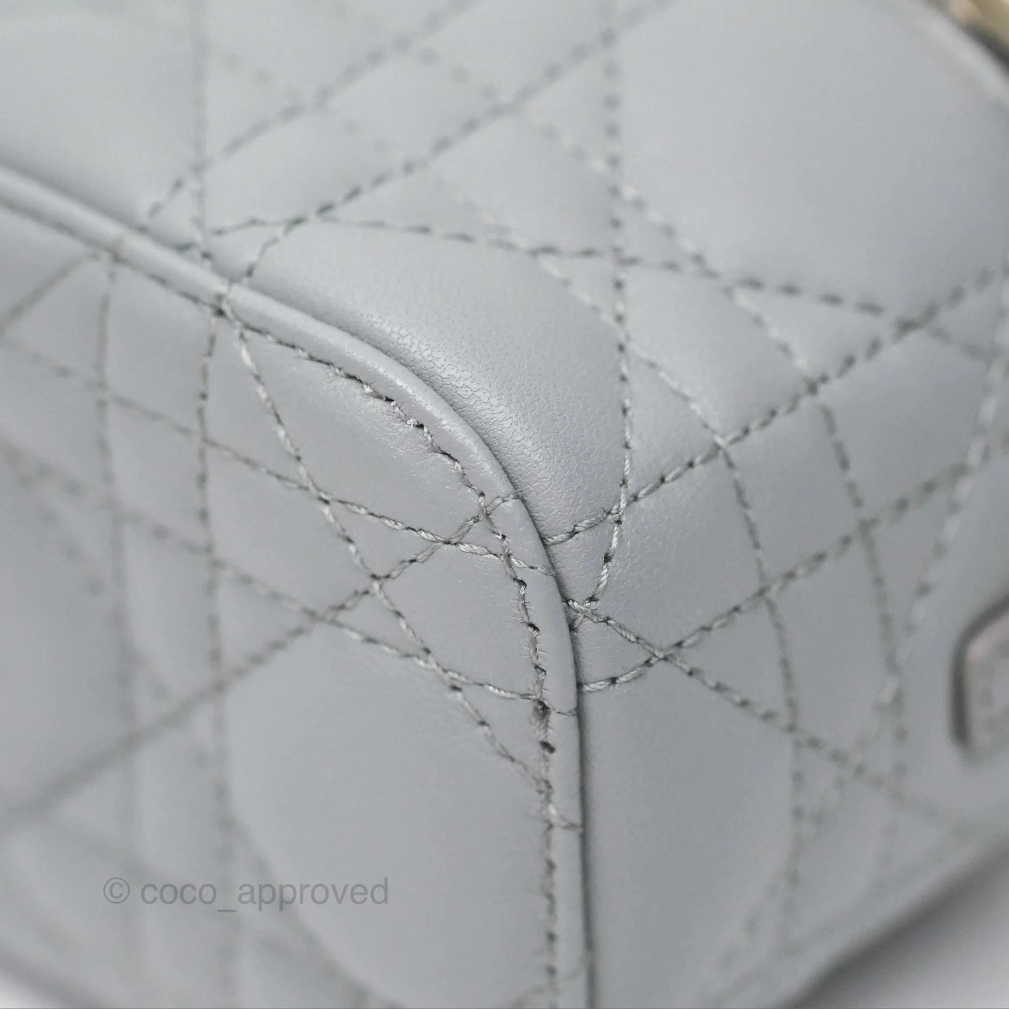 Christian Dior Micro Lady Dior Vanity Case Grey Cannage Lambskin