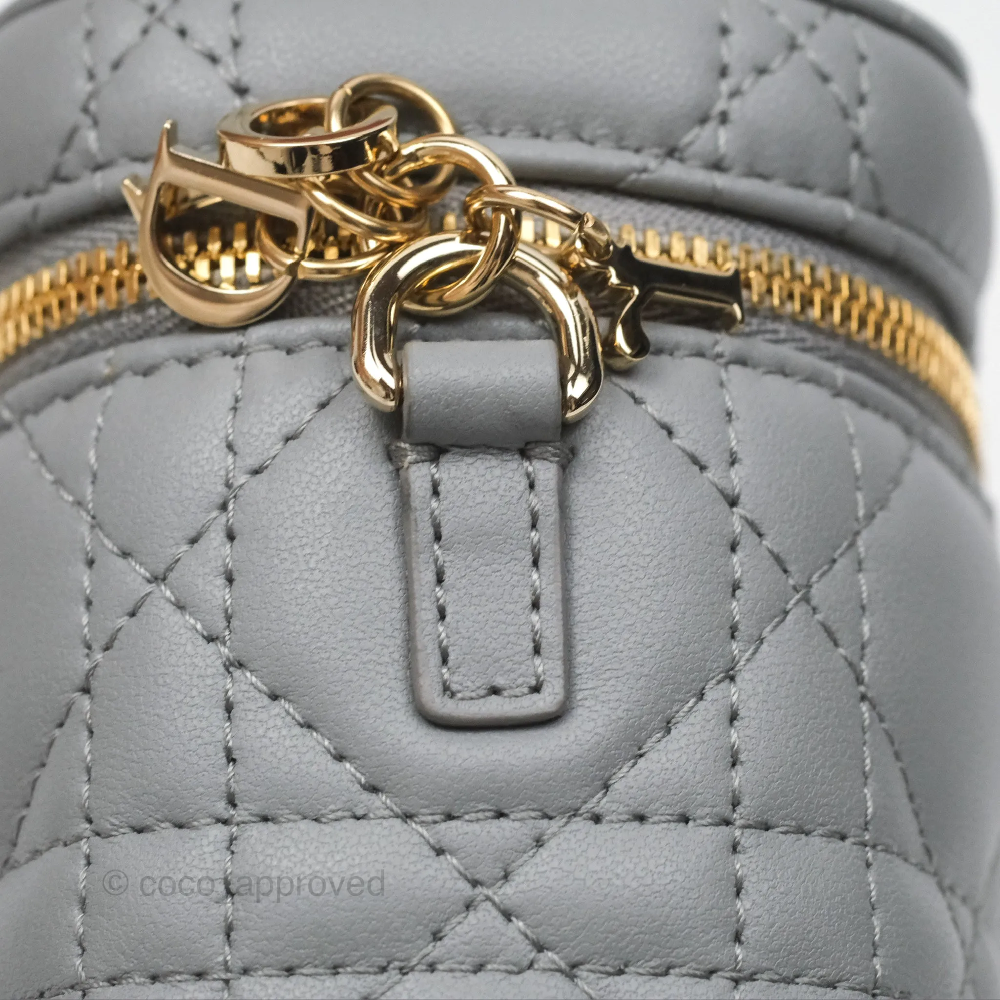 Christian Dior Micro Lady Dior Vanity Case Grey Cannage Lambskin