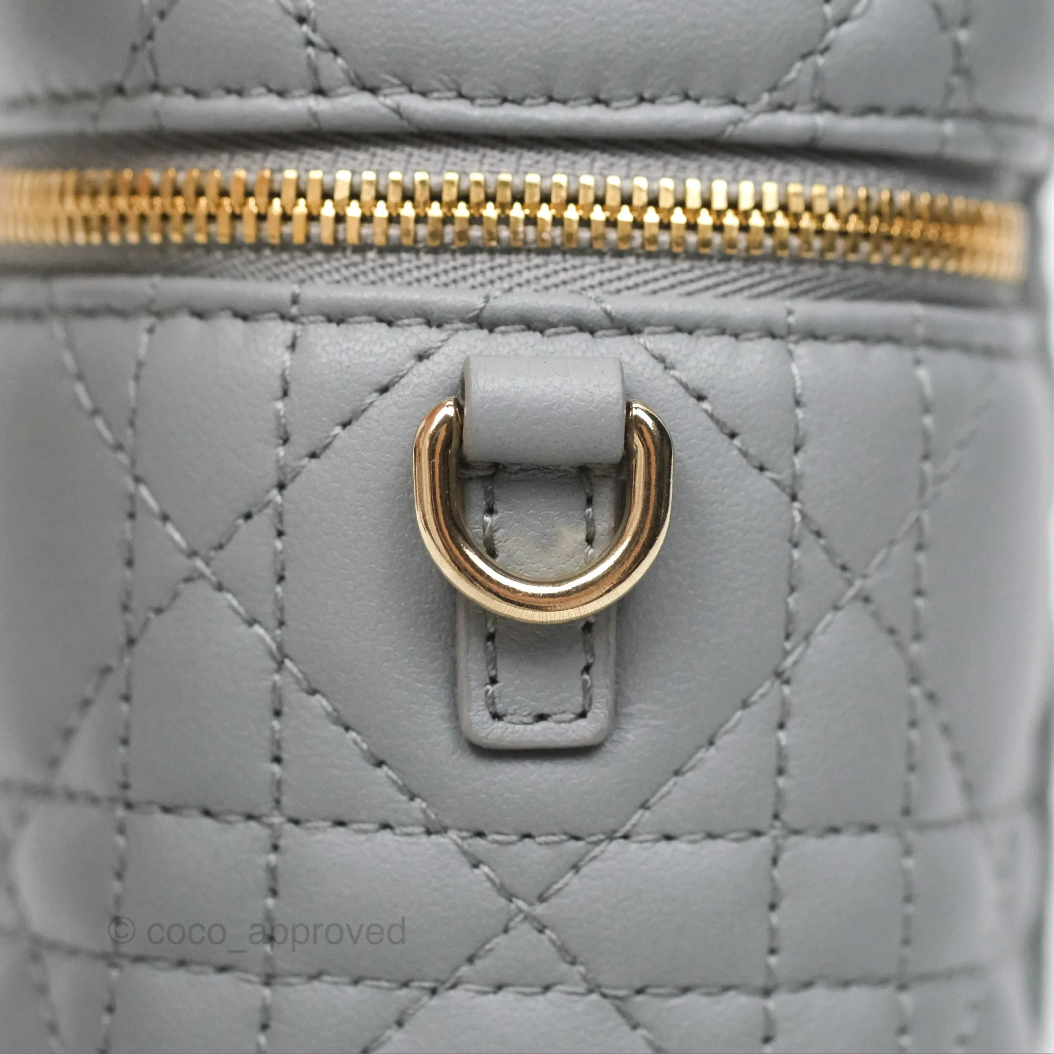 Christian Dior Micro Lady Dior Vanity Case Grey Cannage Lambskin