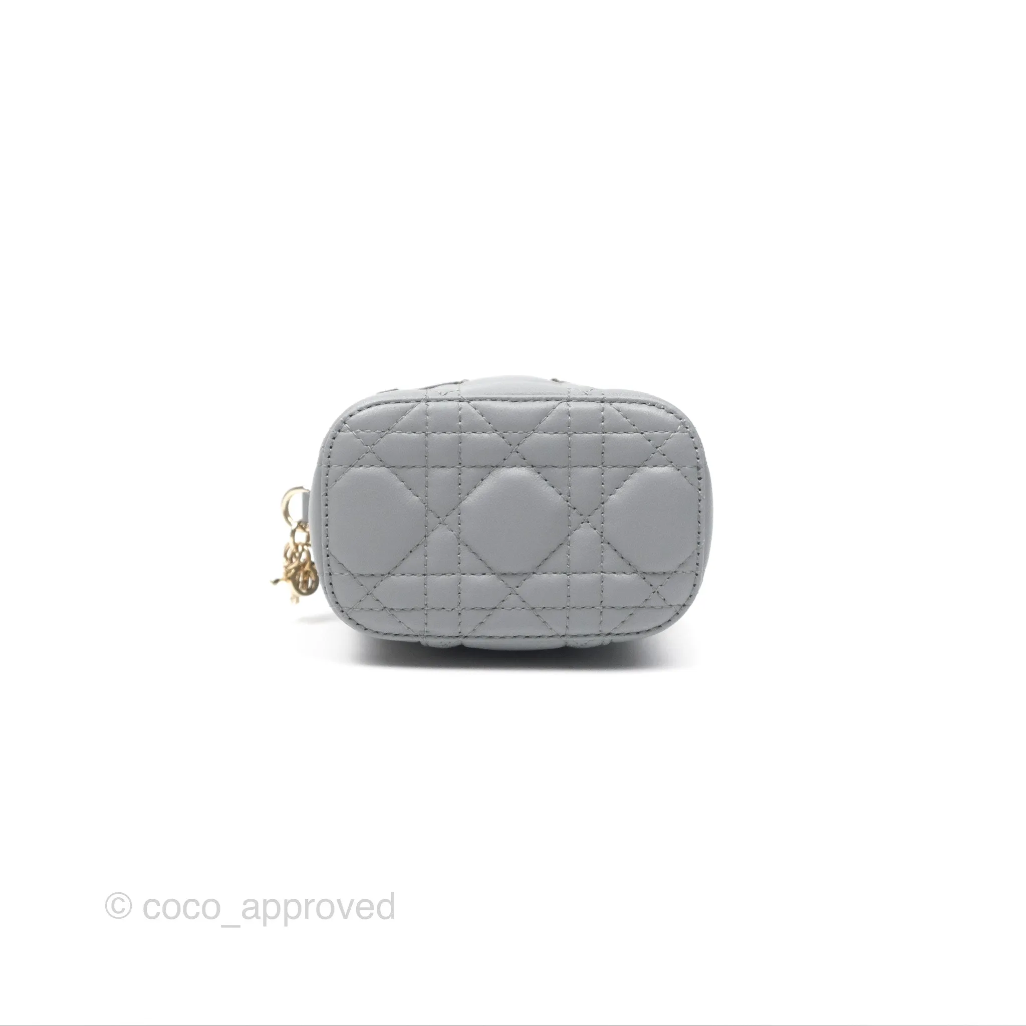 Christian Dior Micro Lady Dior Vanity Case Grey Cannage Lambskin