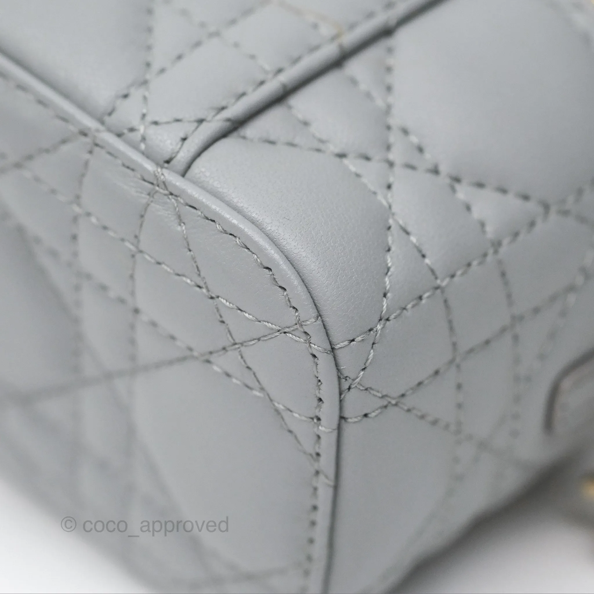 Christian Dior Micro Lady Dior Vanity Case Grey Cannage Lambskin
