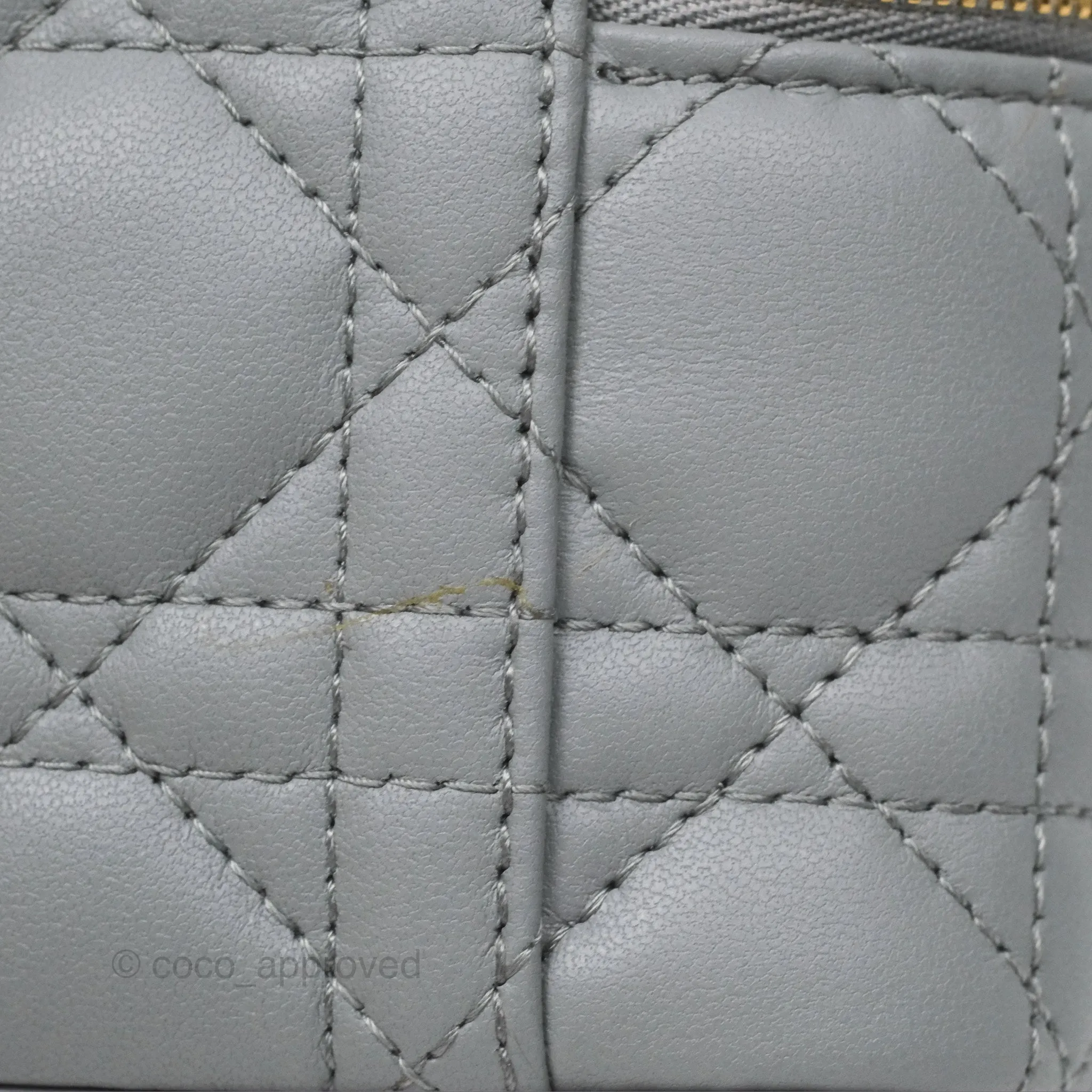Christian Dior Micro Lady Dior Vanity Case Grey Cannage Lambskin