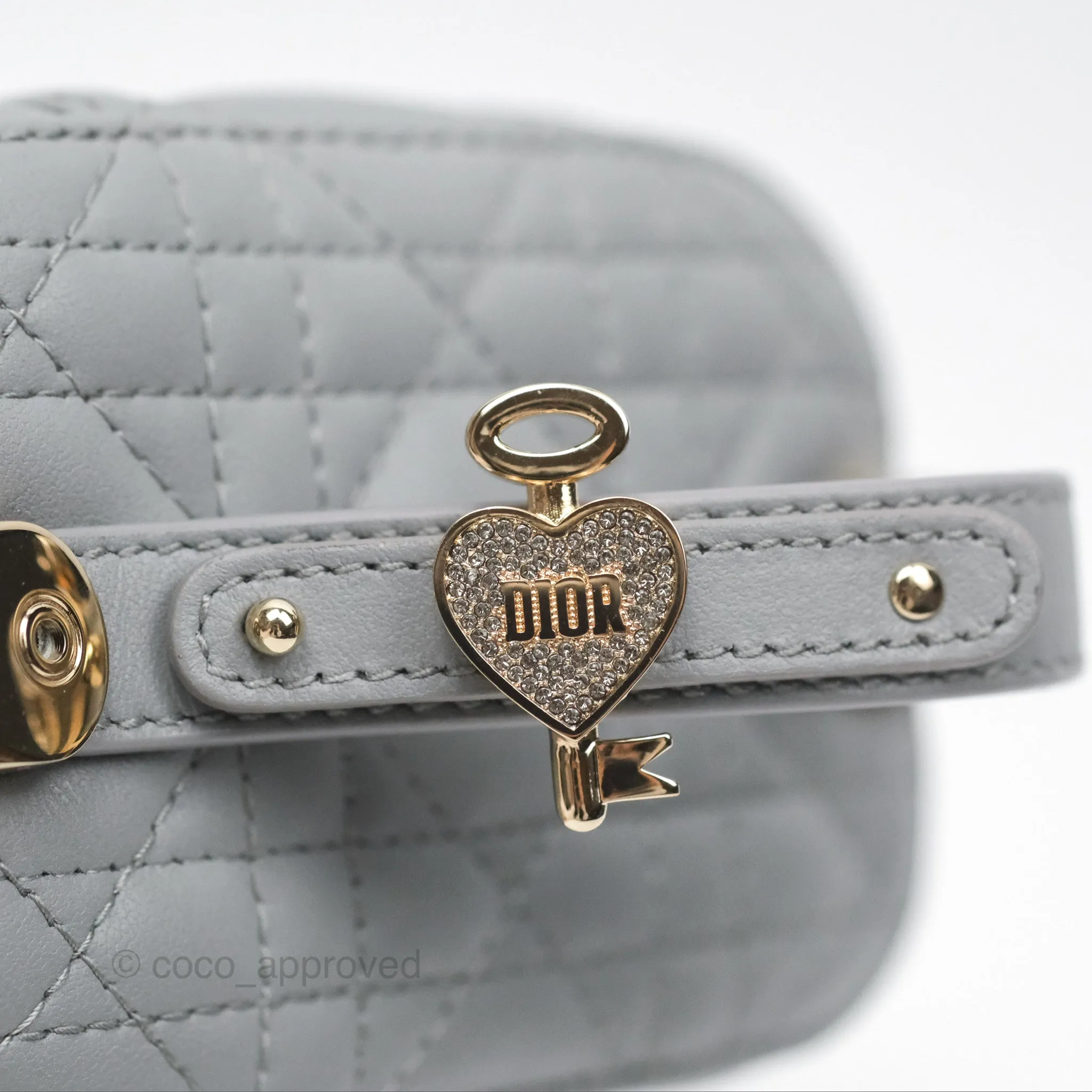 Christian Dior Micro Lady Dior Vanity Case Grey Cannage Lambskin