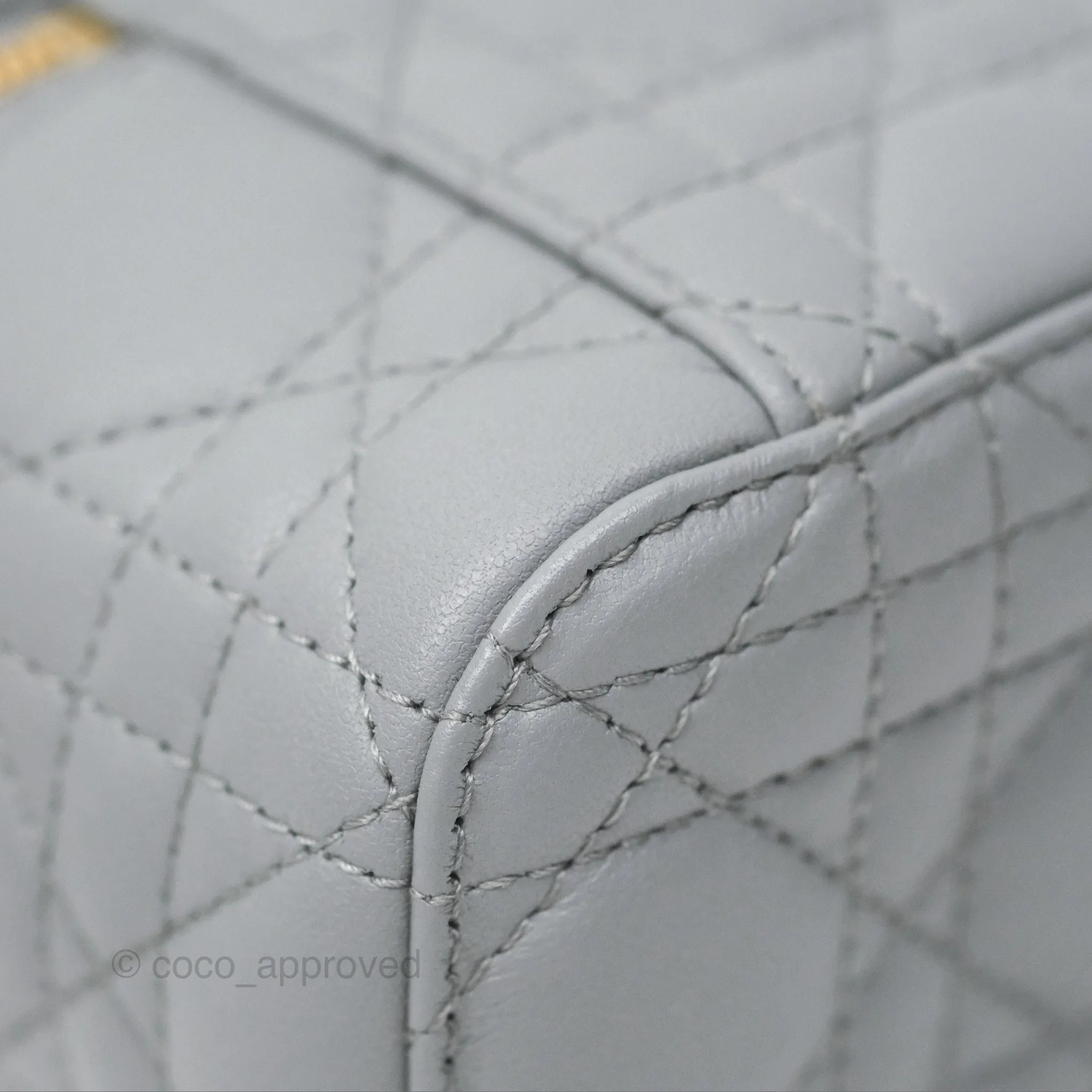 Christian Dior Micro Lady Dior Vanity Case Grey Cannage Lambskin