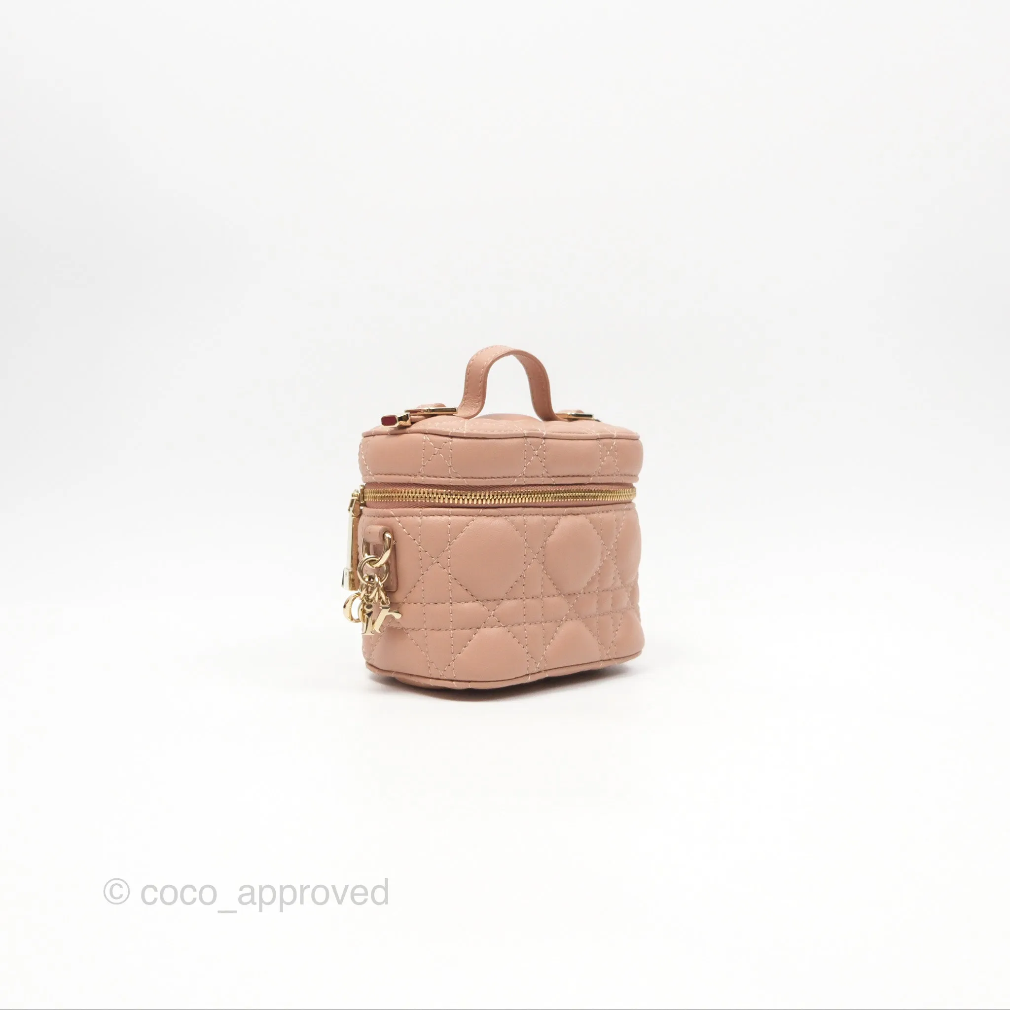 Christian Dior Micro Lady Dior Vanity Case Pink Cannage Lambskin