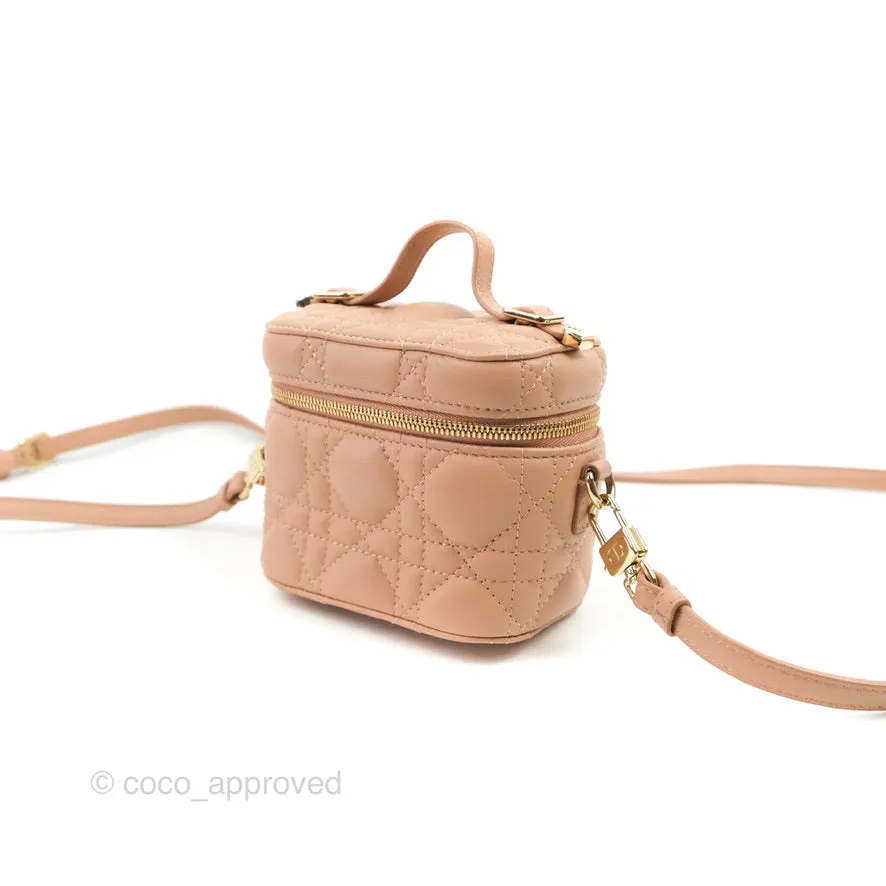Christian Dior Micro Lady Dior Vanity Case Pink Cannage Lambskin