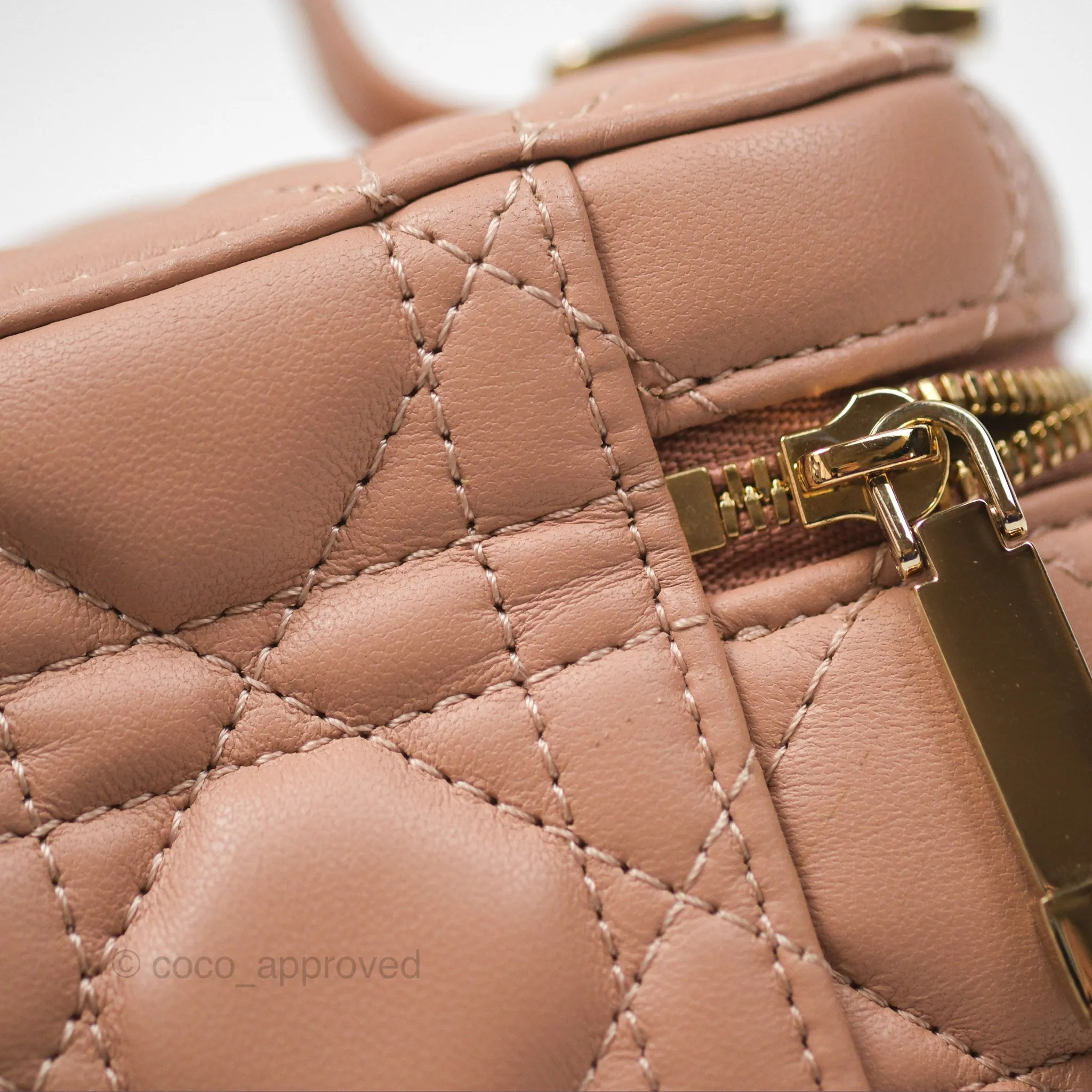Christian Dior Micro Lady Dior Vanity Case Pink Cannage Lambskin