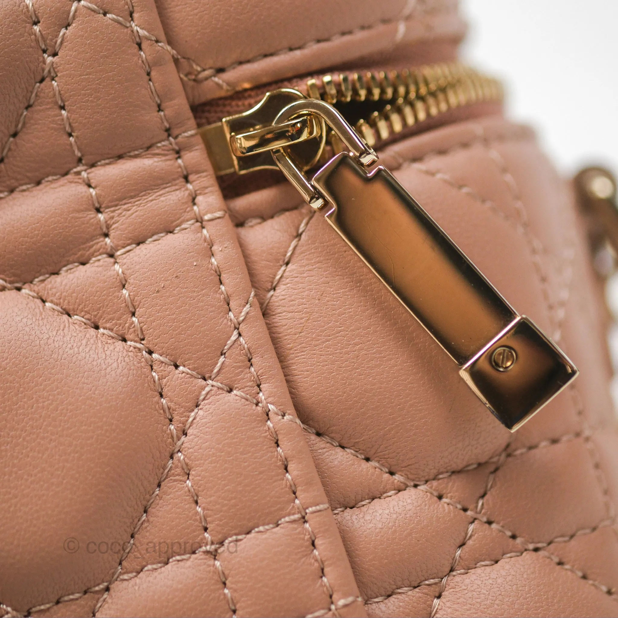 Christian Dior Micro Lady Dior Vanity Case Pink Cannage Lambskin