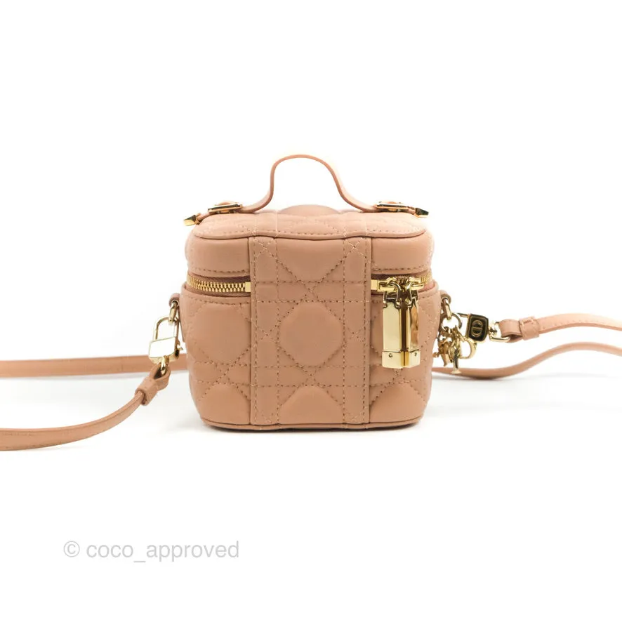 Christian Dior Micro Lady Dior Vanity Case Pink Cannage Lambskin