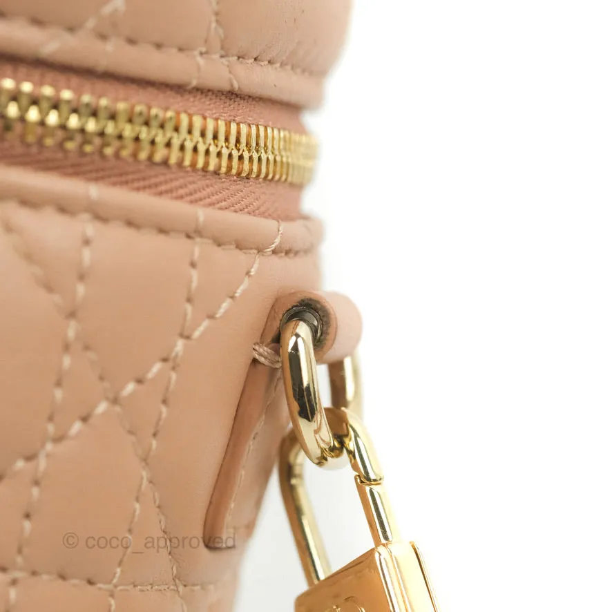 Christian Dior Micro Lady Dior Vanity Case Pink Cannage Lambskin