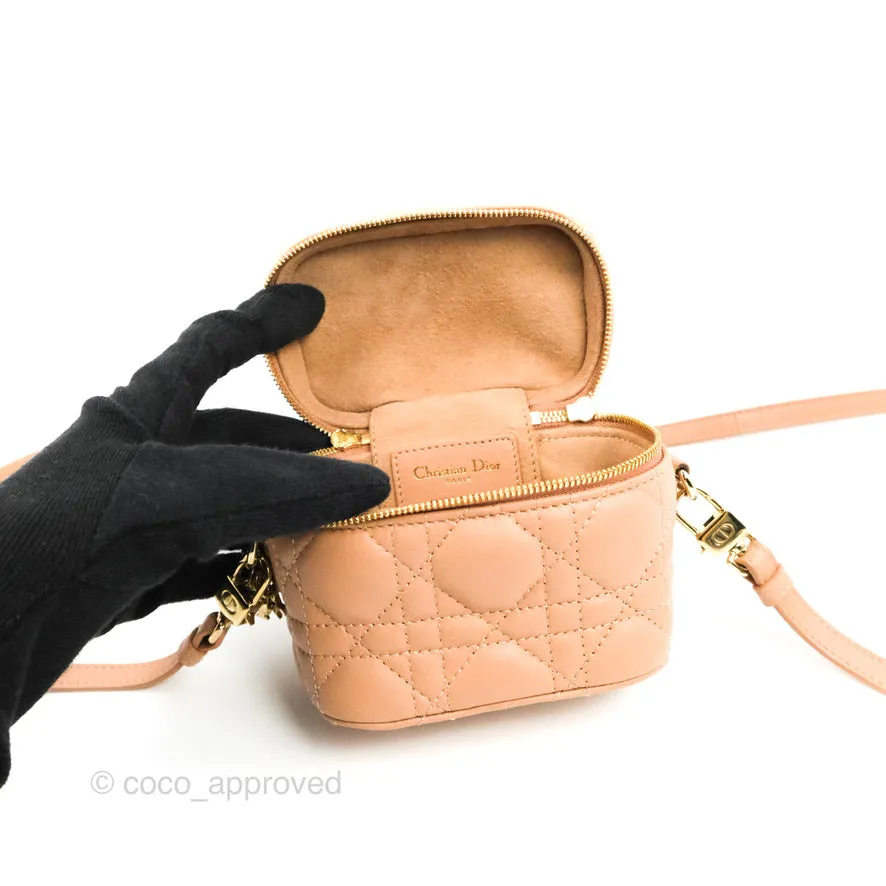 Christian Dior Micro Lady Dior Vanity Case Pink Cannage Lambskin