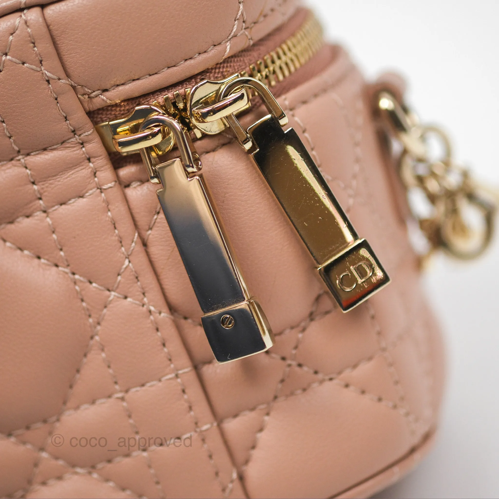 Christian Dior Micro Lady Dior Vanity Case Pink Cannage Lambskin