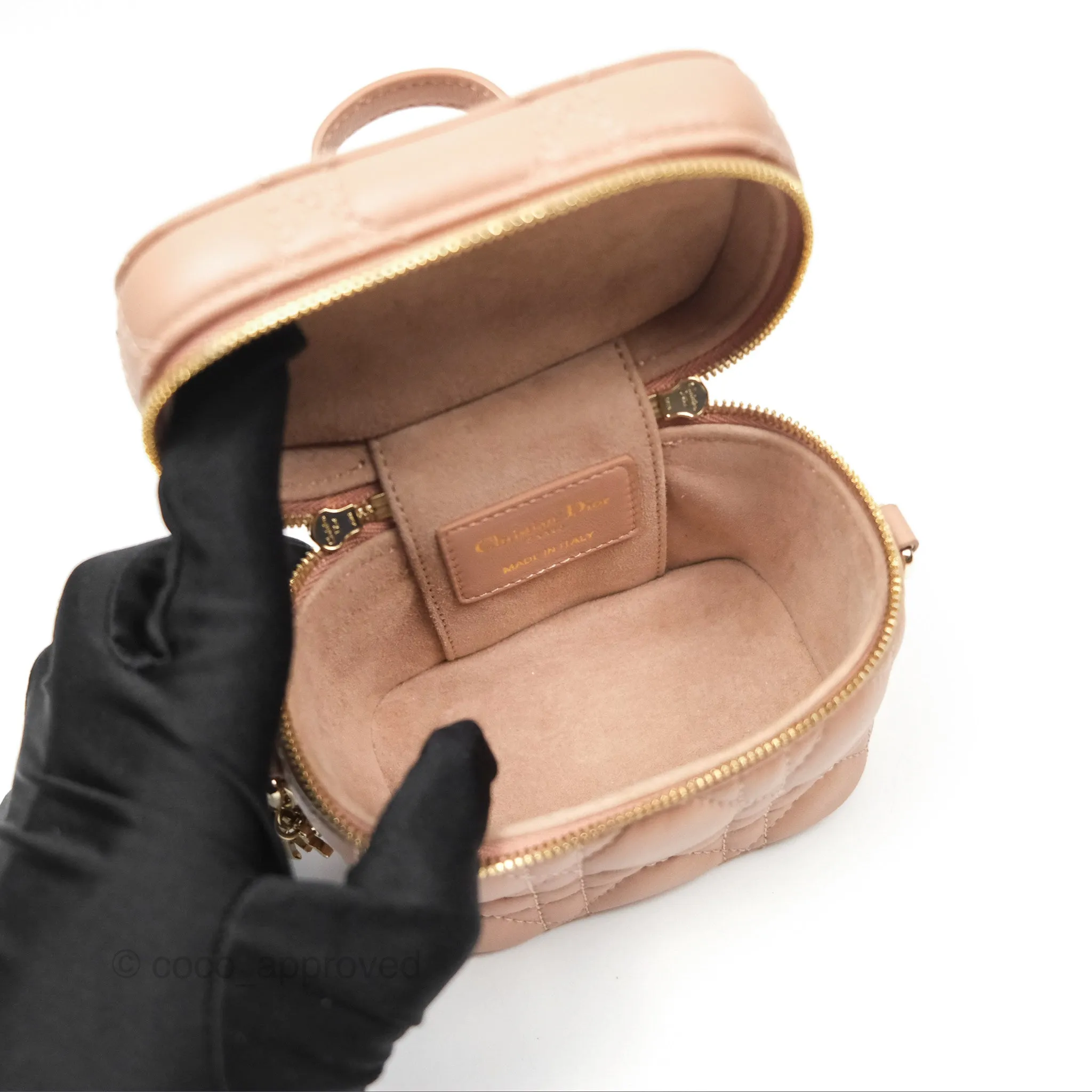 Christian Dior Micro Lady Dior Vanity Case Pink Cannage Lambskin