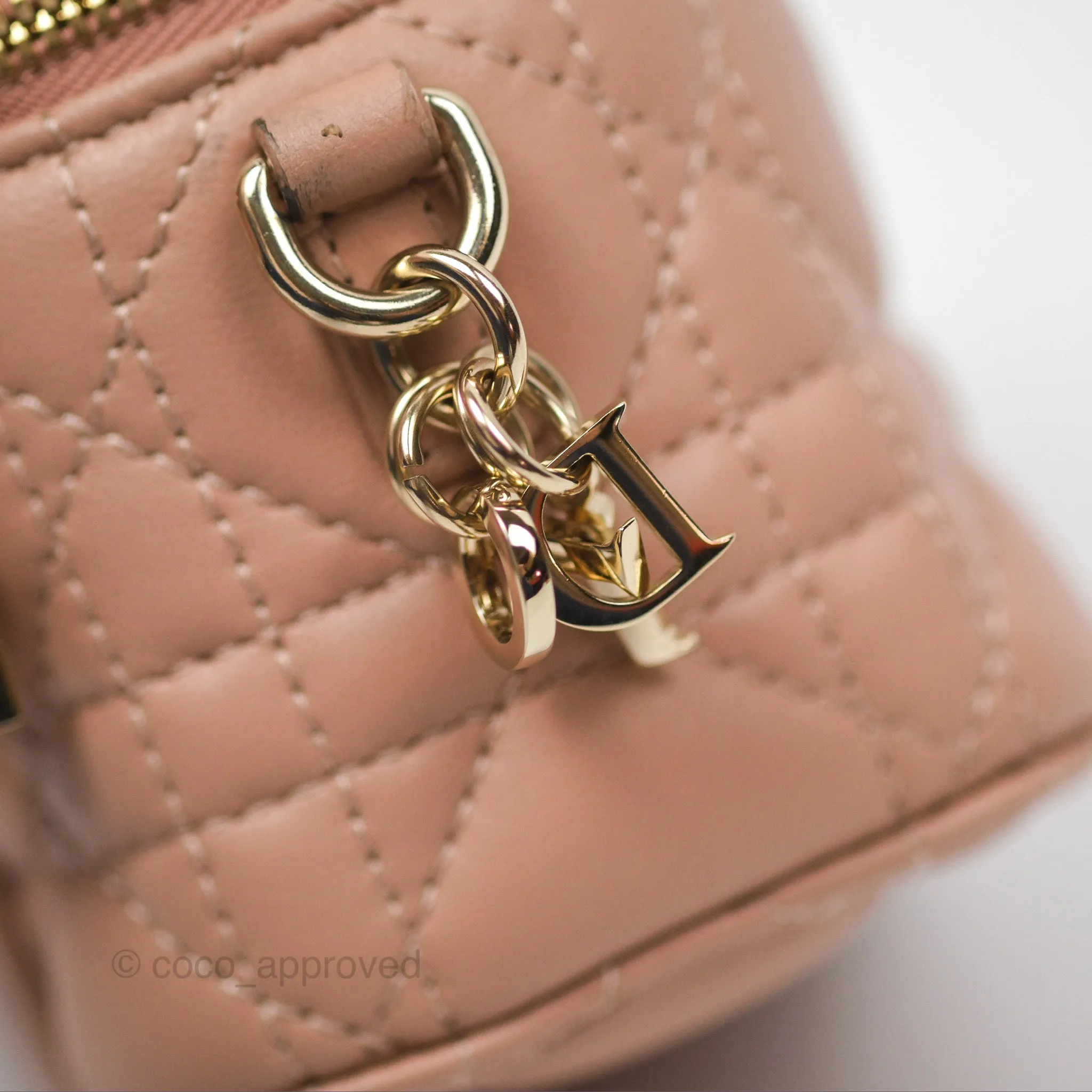 Christian Dior Micro Lady Dior Vanity Case Pink Cannage Lambskin