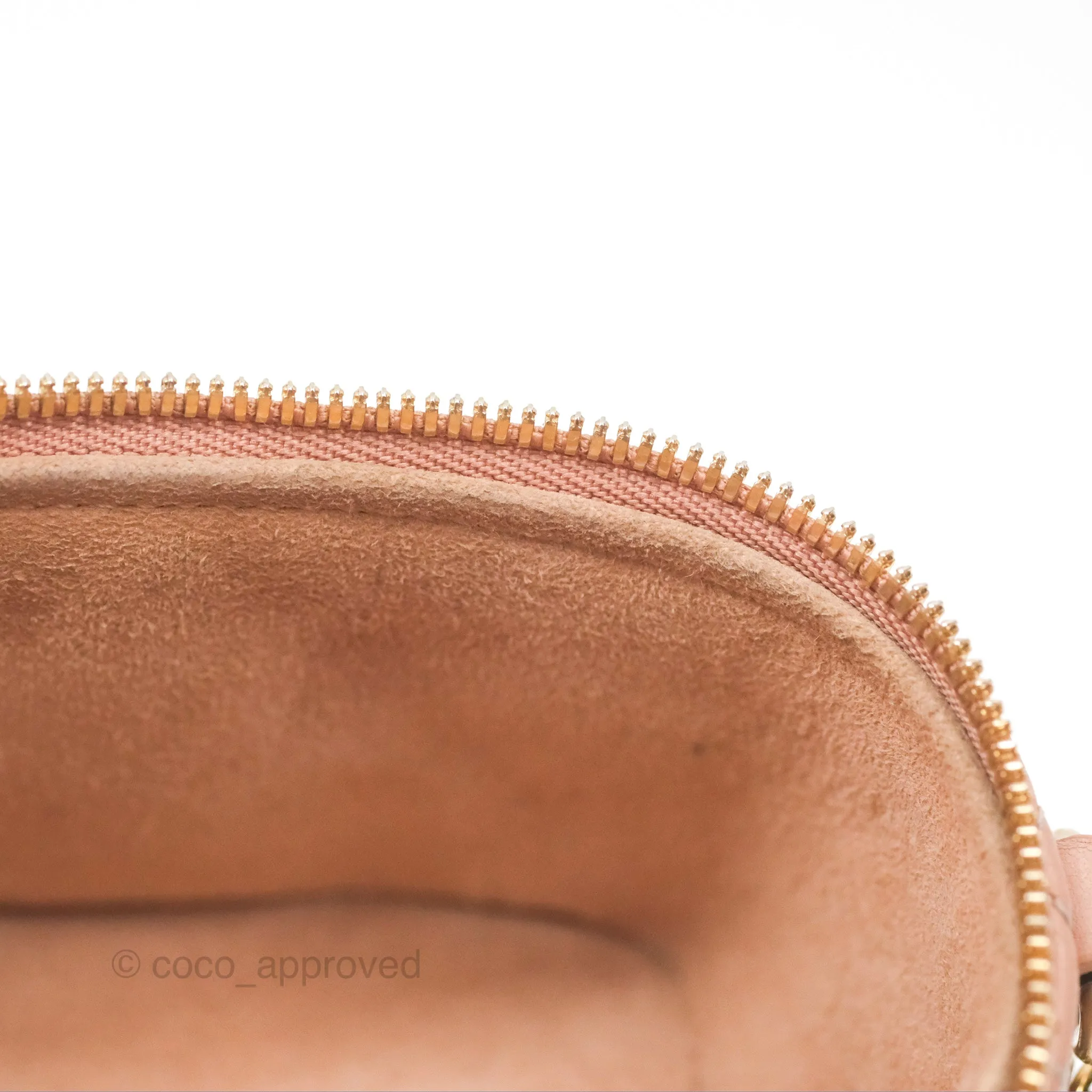 Christian Dior Micro Lady Dior Vanity Case Rose Des Vents Cannage Lambskin