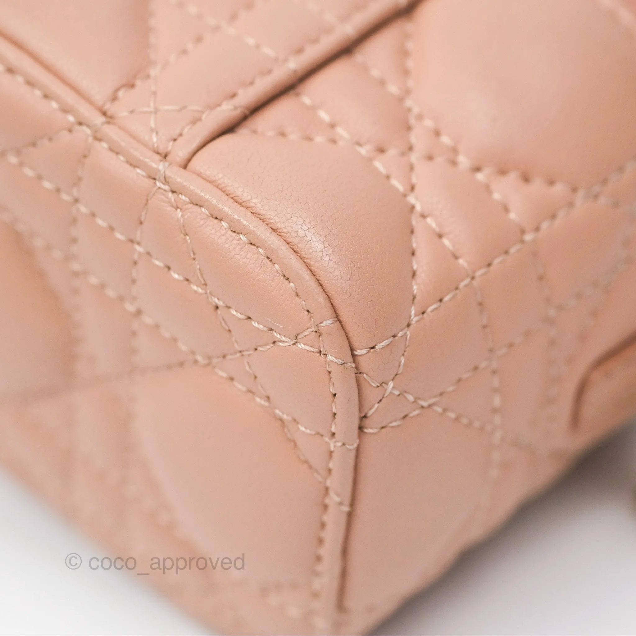 Christian Dior Micro Lady Dior Vanity Case Rose Des Vents Cannage Lambskin