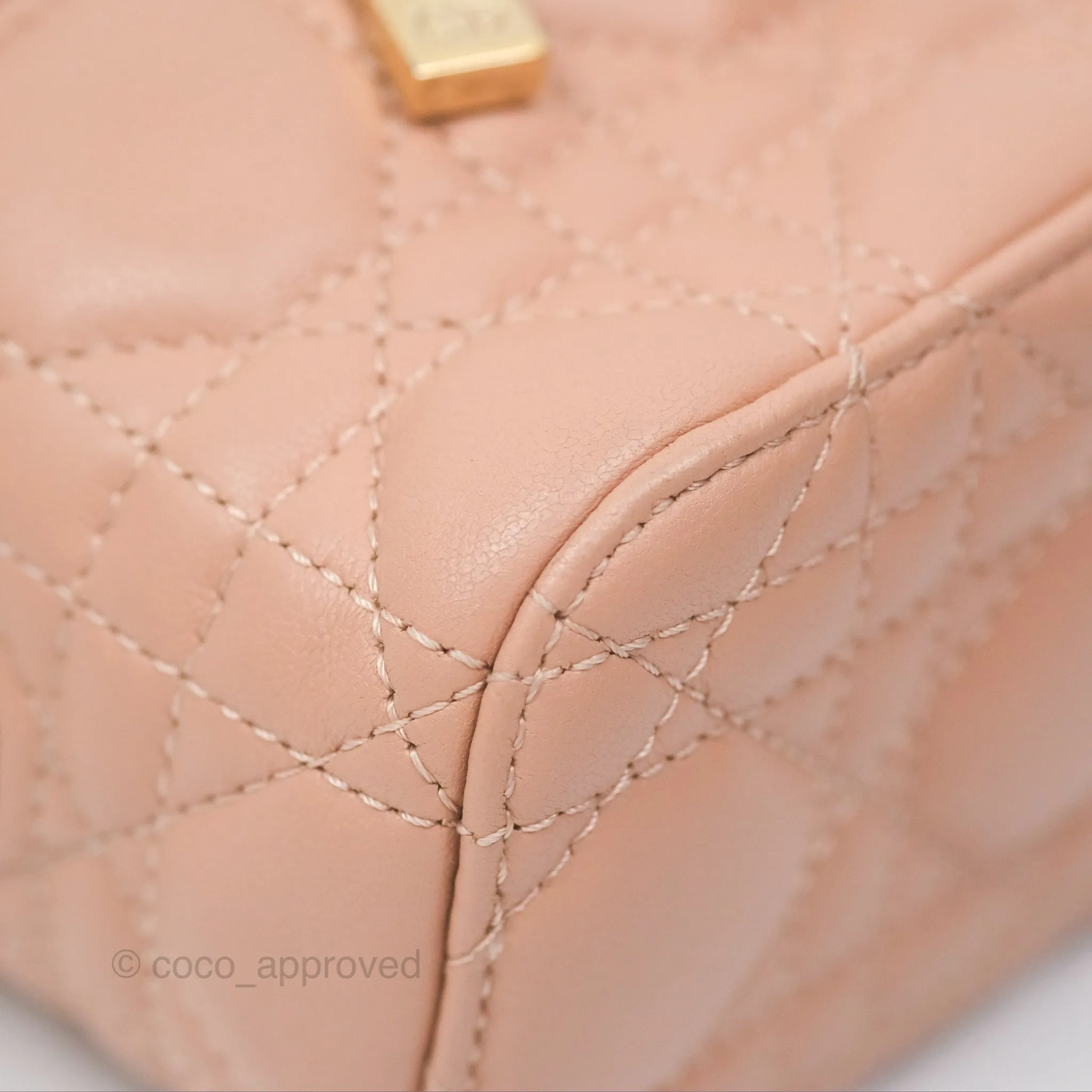 Christian Dior Micro Lady Dior Vanity Case Rose Des Vents Cannage Lambskin