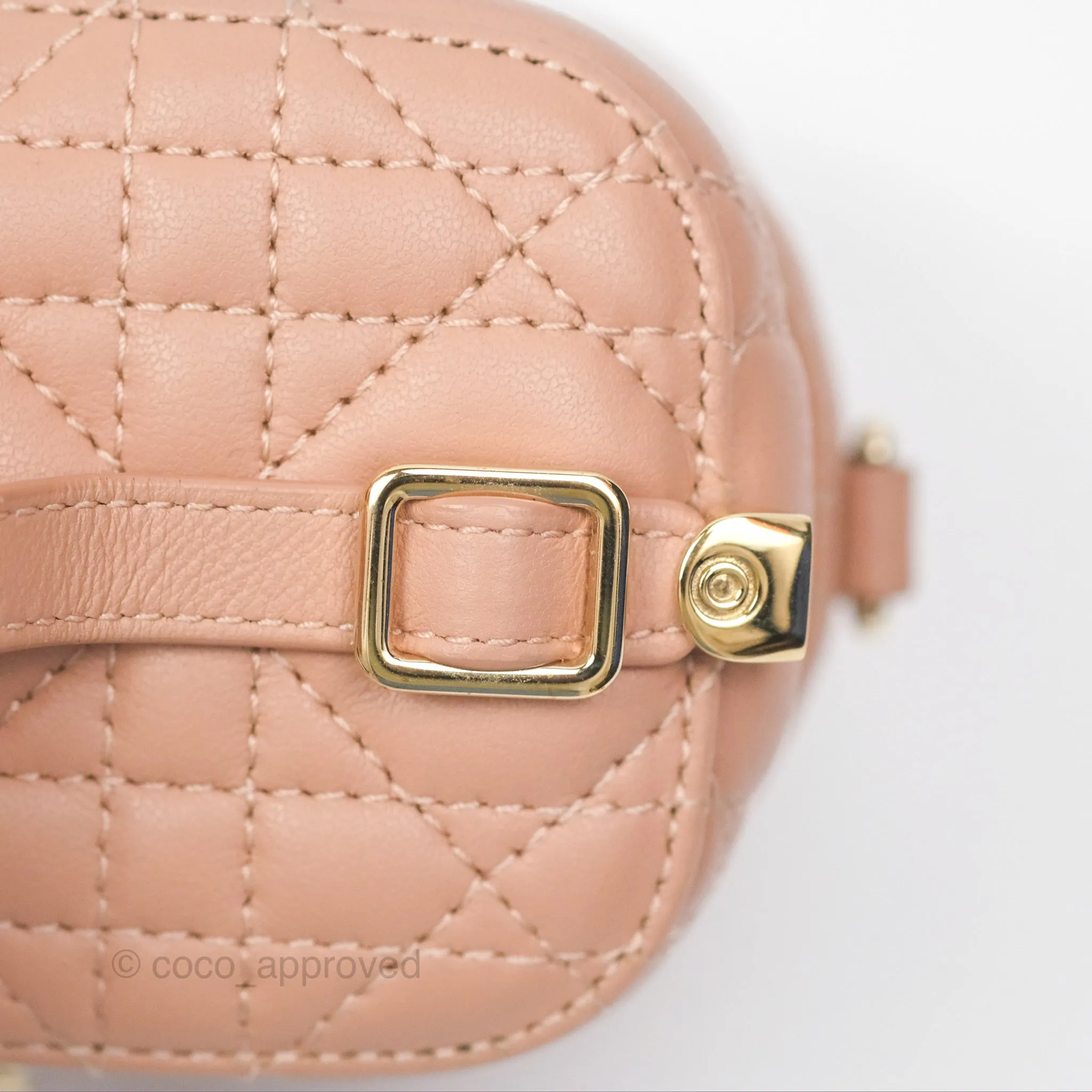 Christian Dior Micro Lady Dior Vanity Case Rose Des Vents Cannage Lambskin