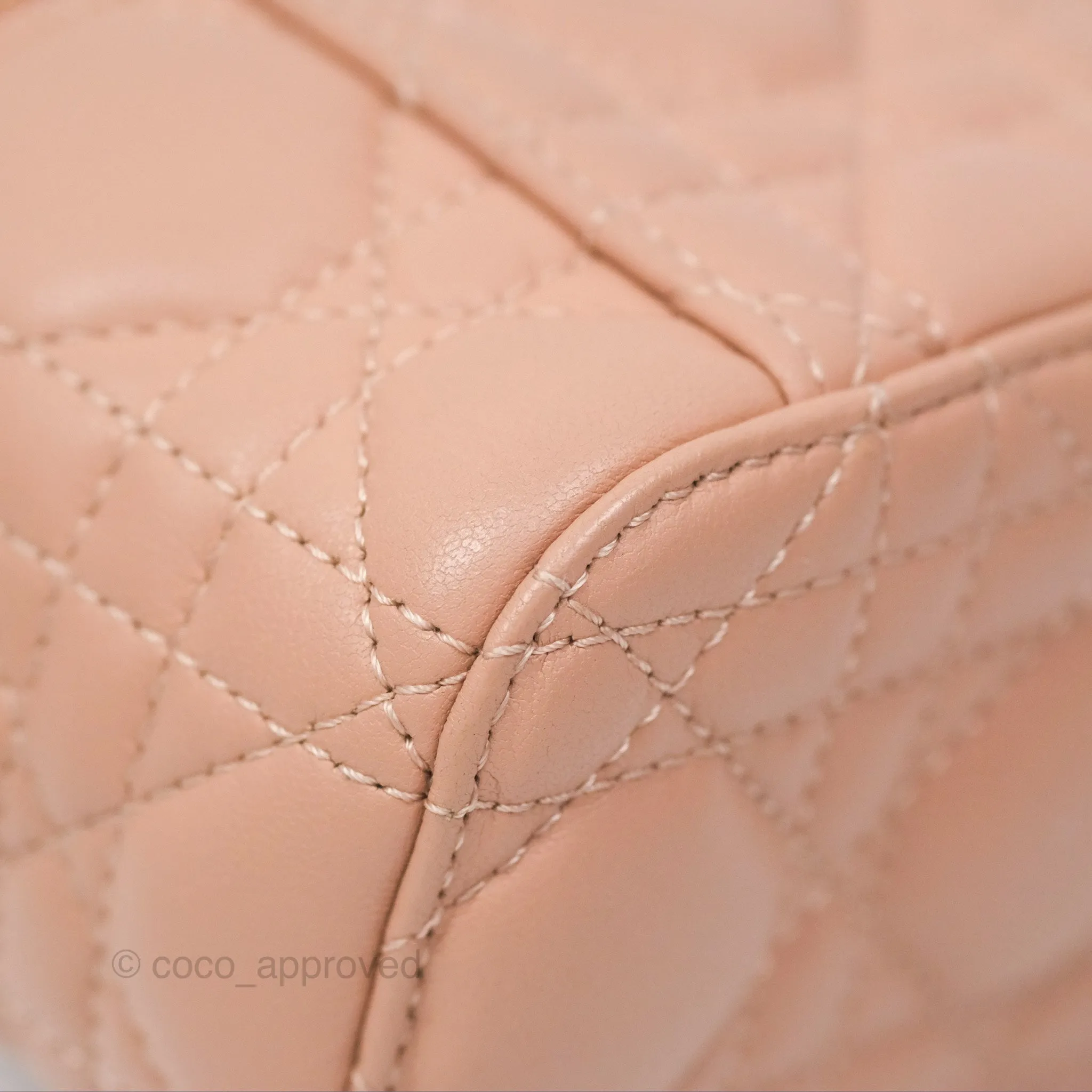 Christian Dior Micro Lady Dior Vanity Case Rose Des Vents Cannage Lambskin