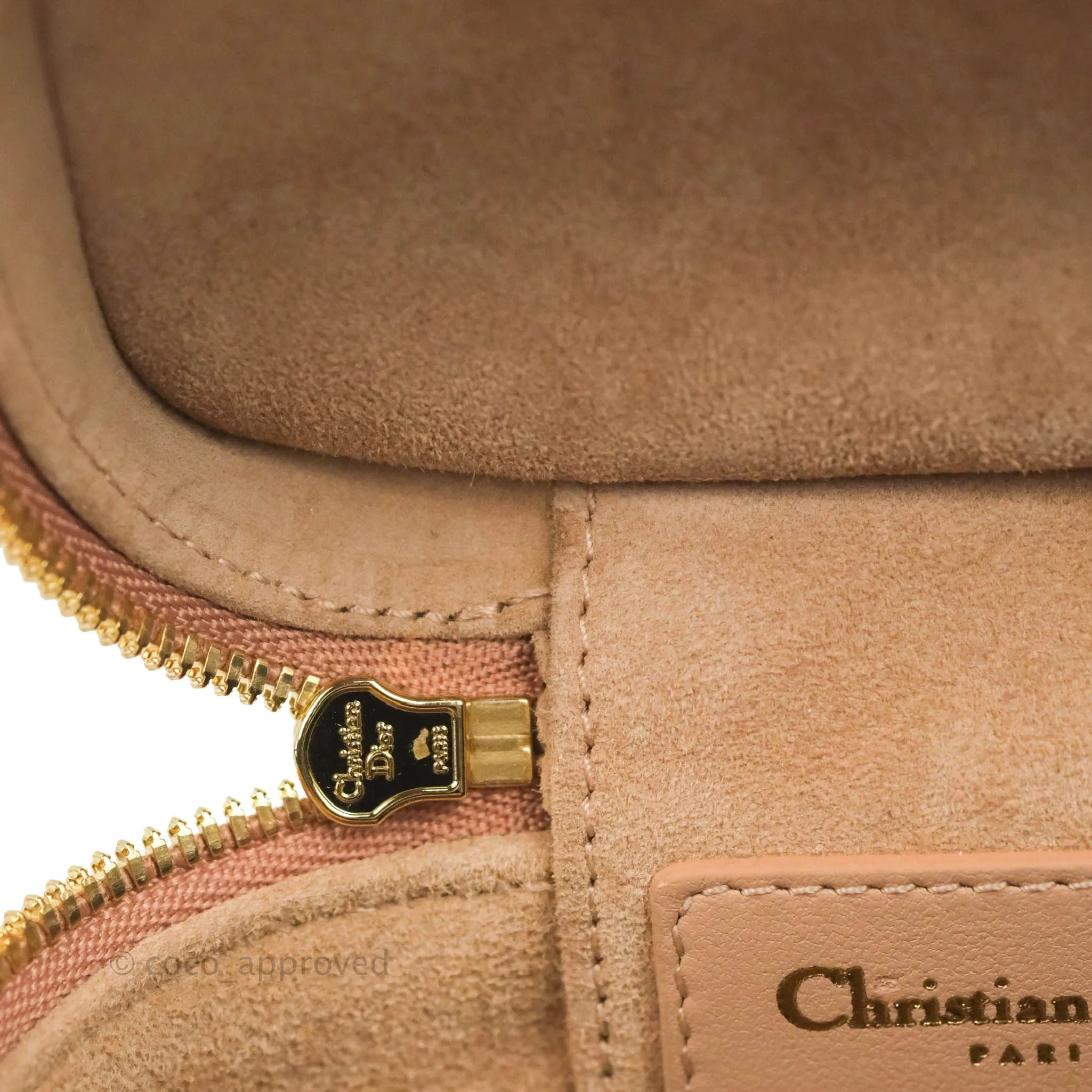Christian Dior Micro Lady Dior Vanity Lambskin Rose De Ven Cannage Lambskin